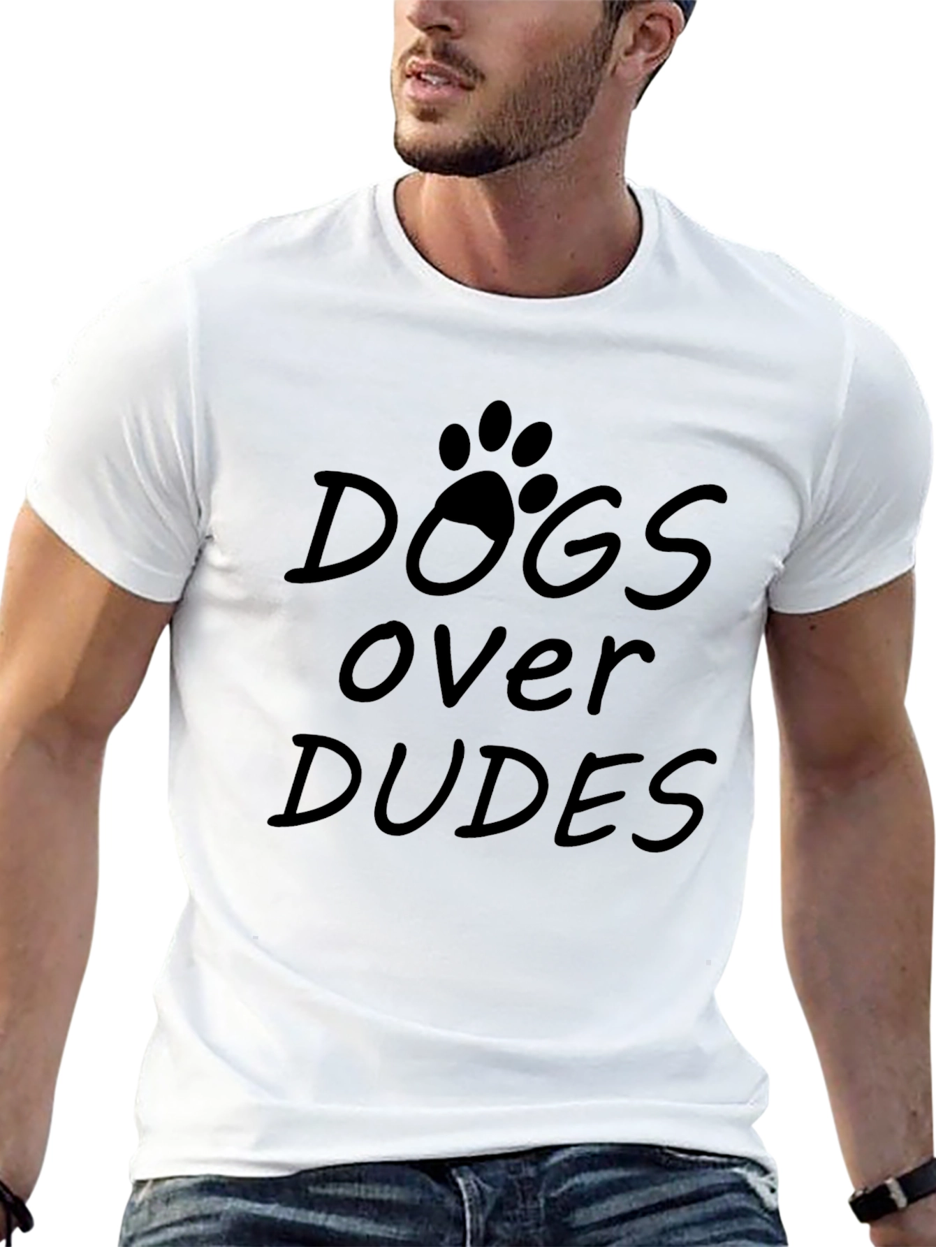 Dogs Over Dudes T-Shirt - Black Casual Style