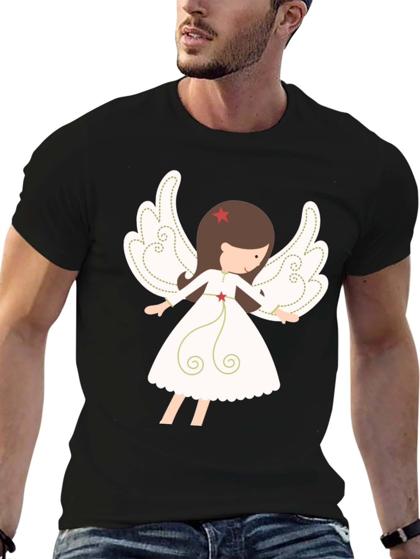 Angel Graphic Tee - Stylish Christmas Apparel