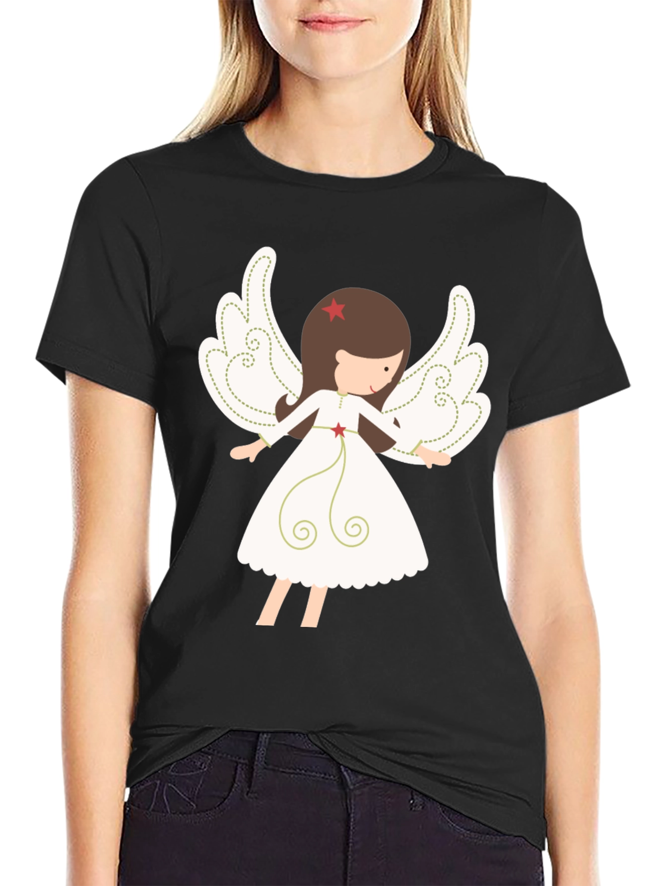 Angel Graphic Tee - Stylish Christmas Apparel