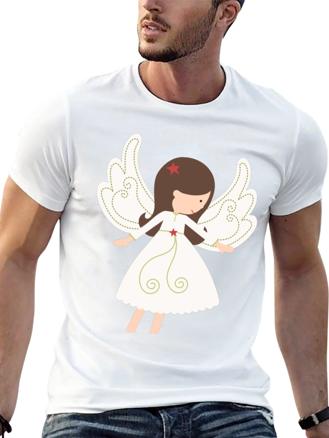 Angel Graphic Tee - Stylish Christmas Apparel