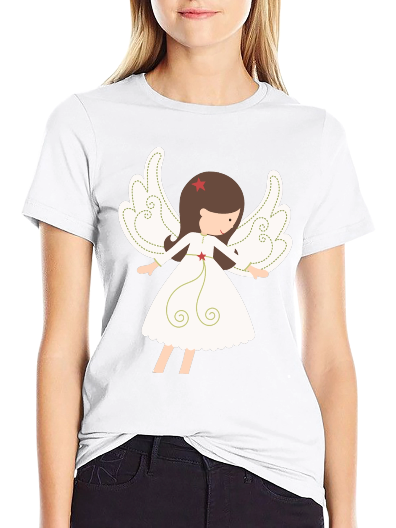Angel Graphic Tee - Stylish Christmas Apparel