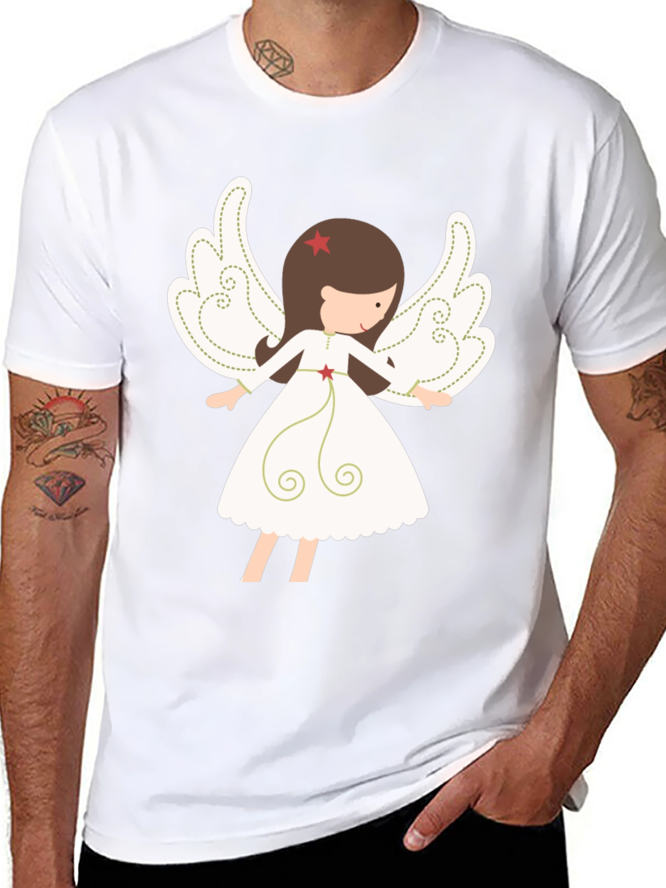 Angel Graphic Tee - Stylish Christmas Apparel