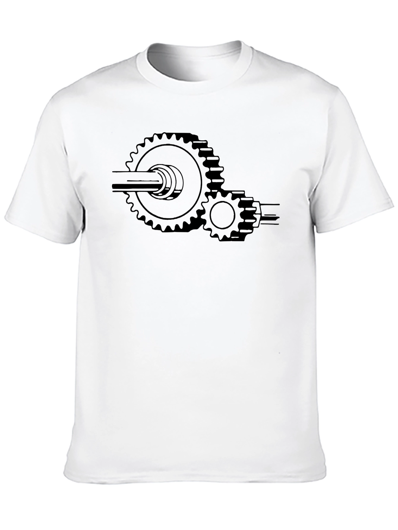 Gear Graphic Black T-Shirt - Mechanical Design
