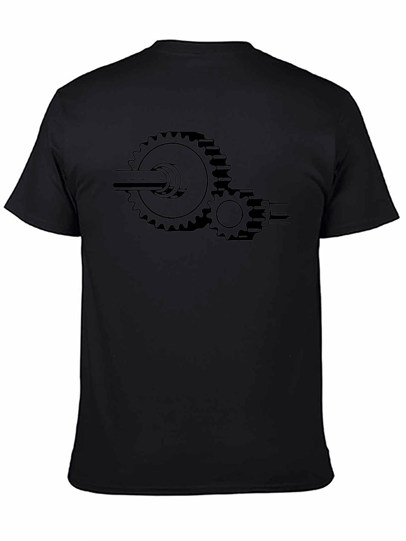 Gear Graphic Black T-Shirt - Mechanical Design