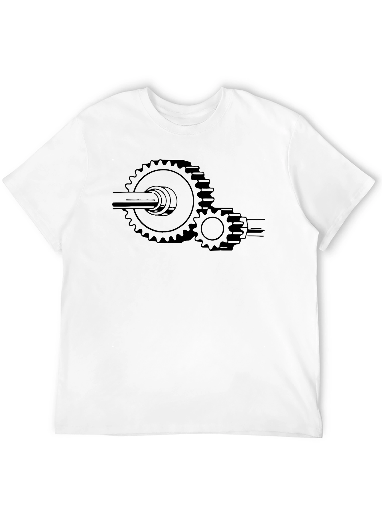 Gear Graphic Black T-Shirt - Mechanical Design