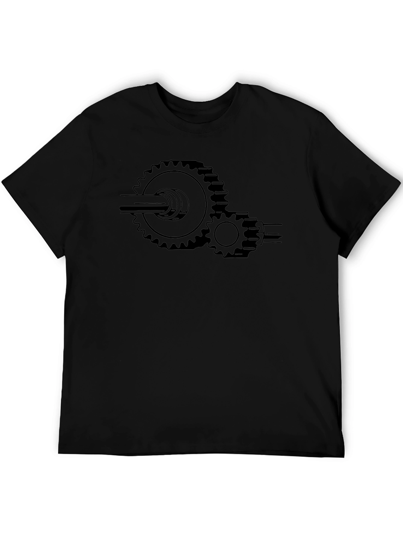 Gear Graphic Black T-Shirt - Mechanical Design