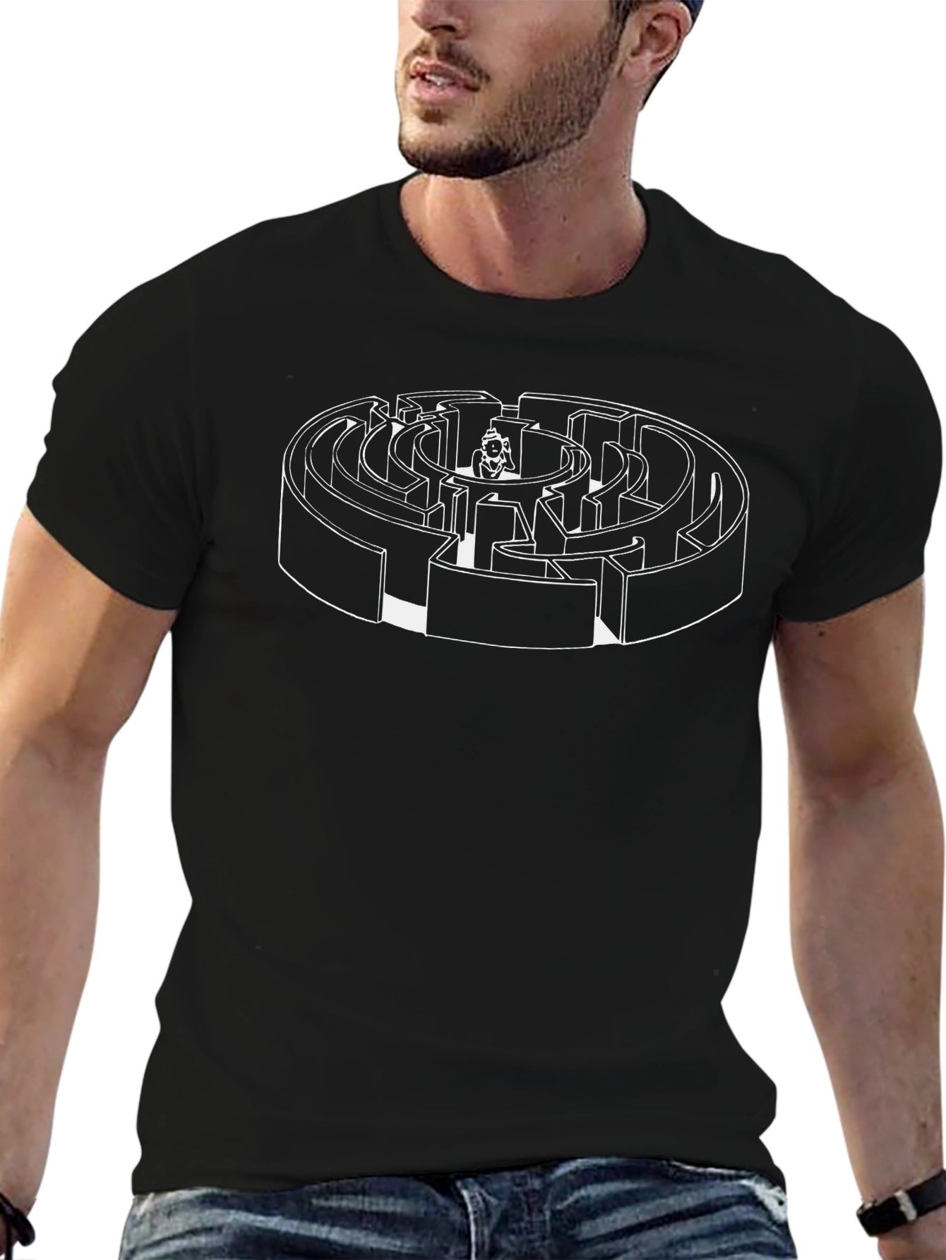 Maze Graphic Tee - Solve the Puzzle!