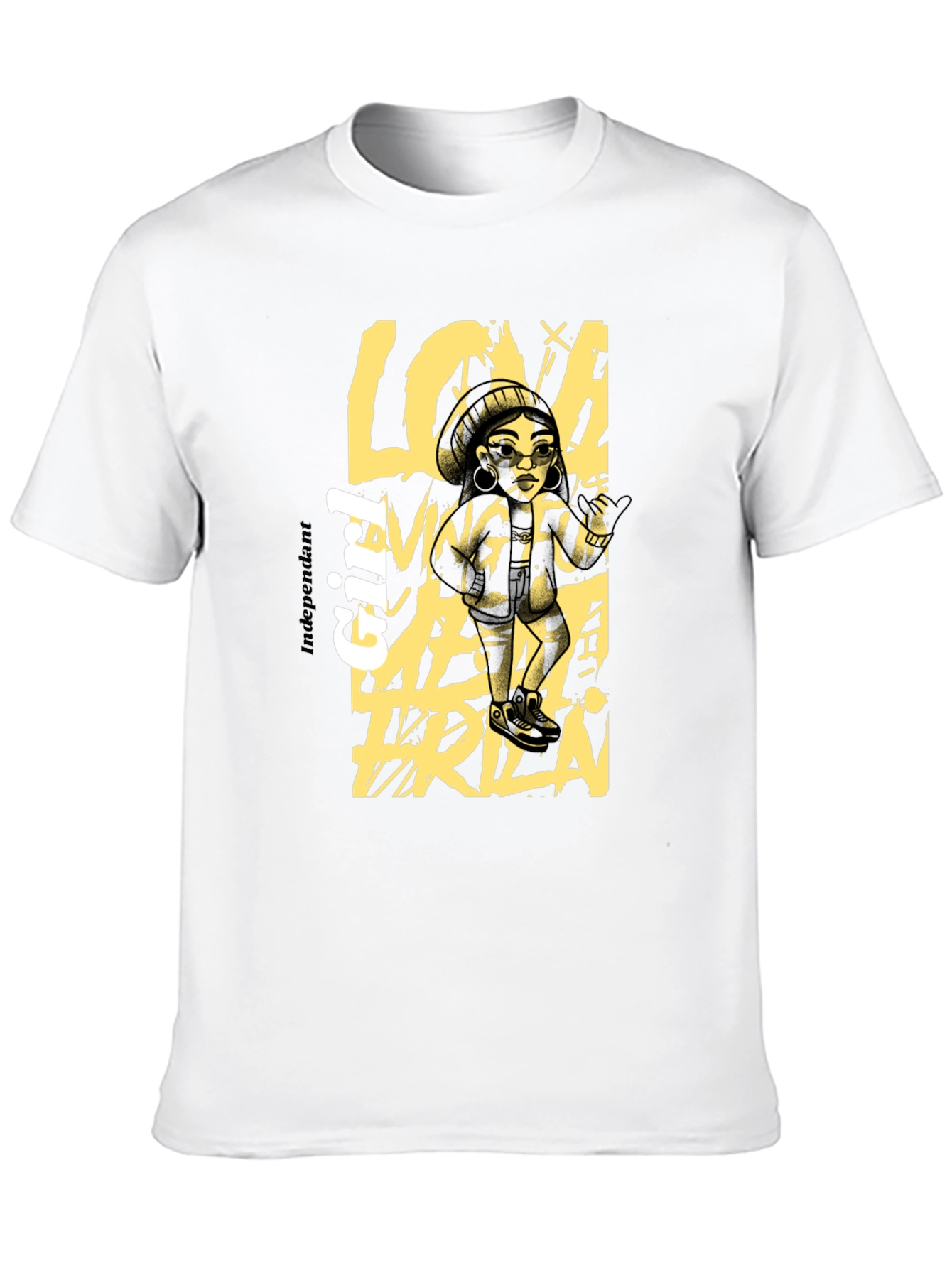 Independent Girl Graphic Print Black T-Shirt