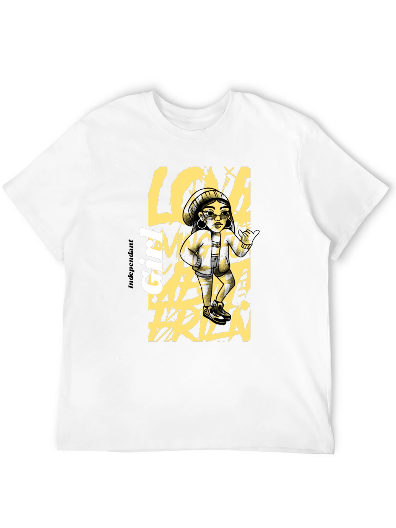 Independent Girl Graphic Print Black T-Shirt