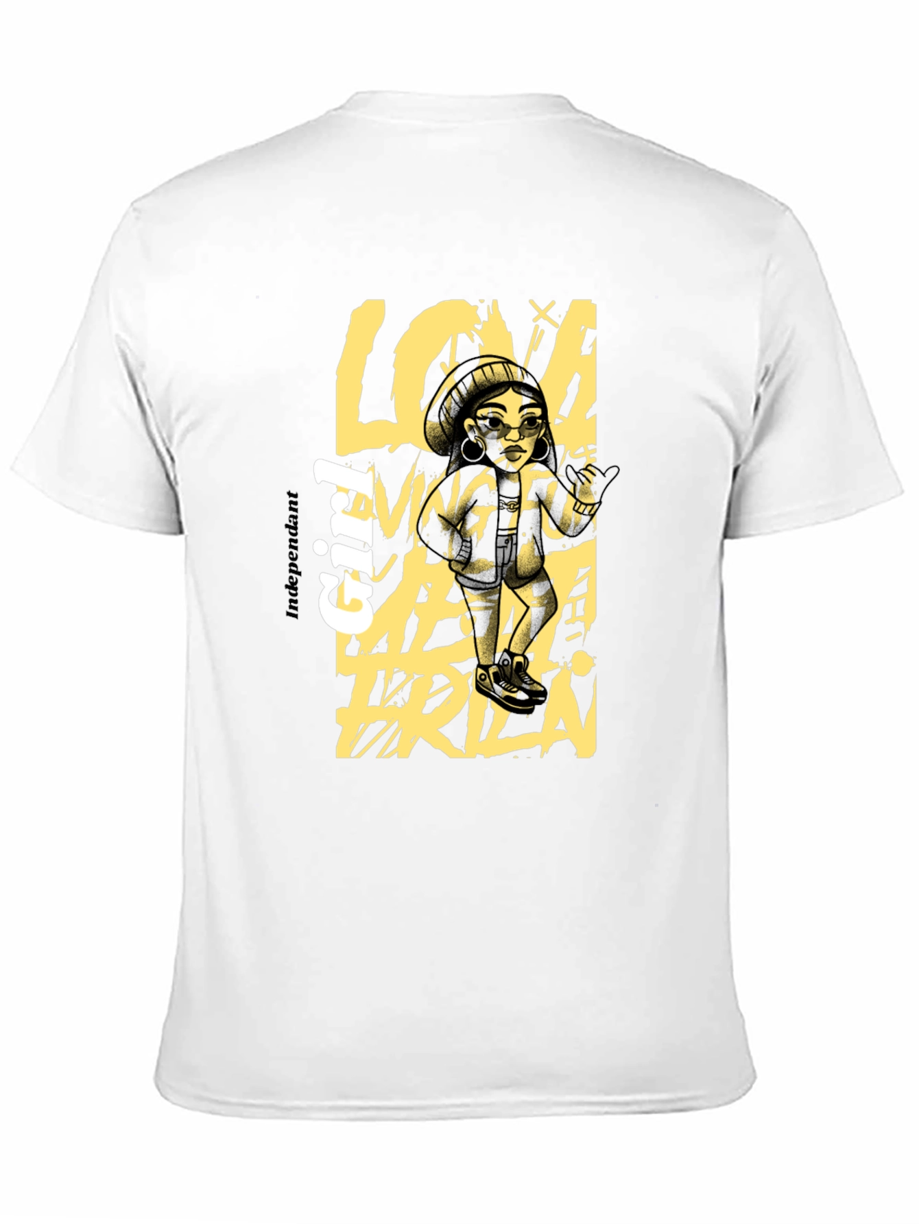 Independent Girl Graphic Print Black T-Shirt