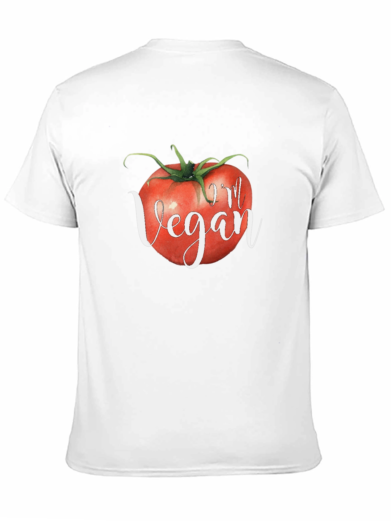 Im Vegan Tomato Graphic Tee - Black Crewneck T-Shirt