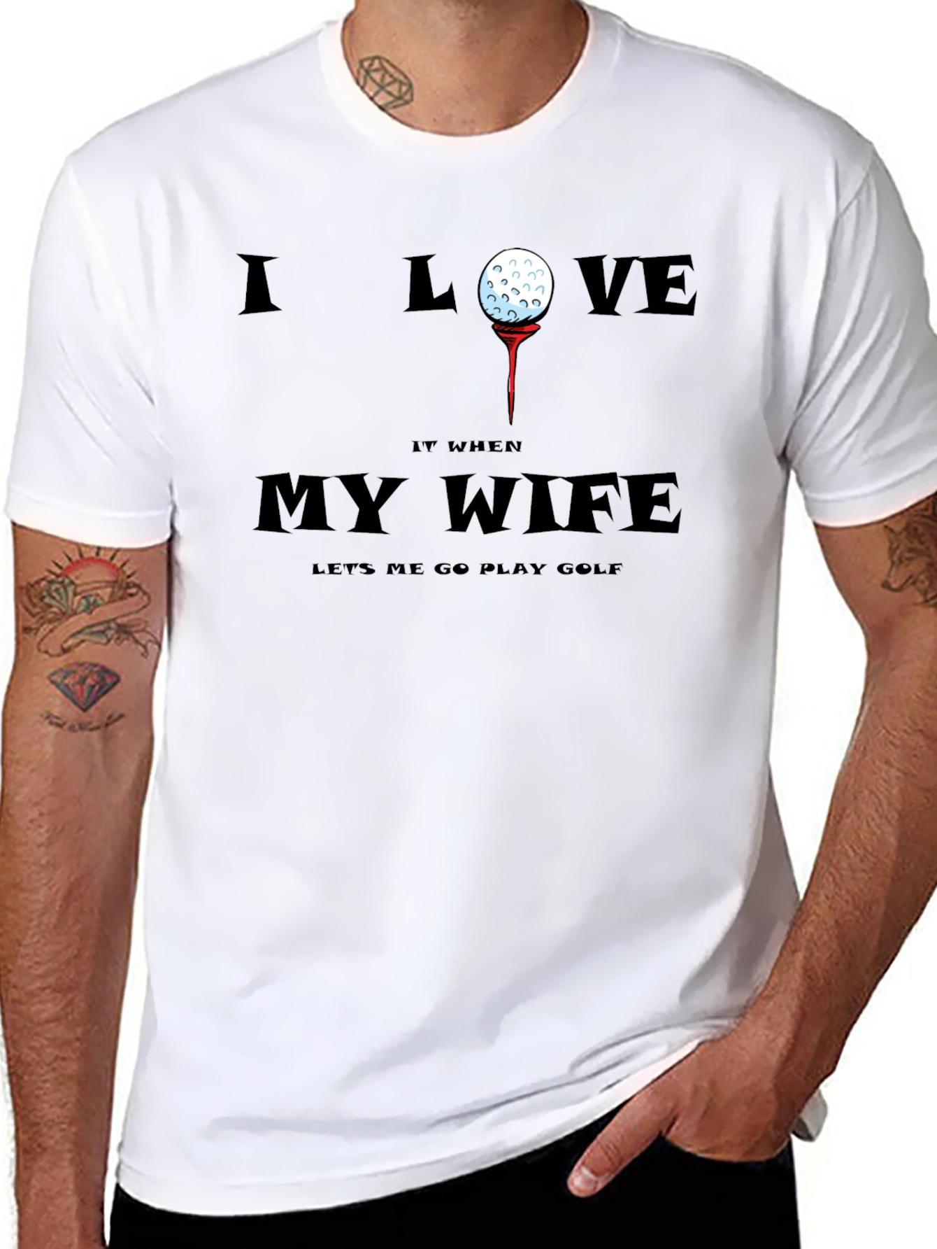 Golf Lover T-Shirt - My Wife Lets Me
