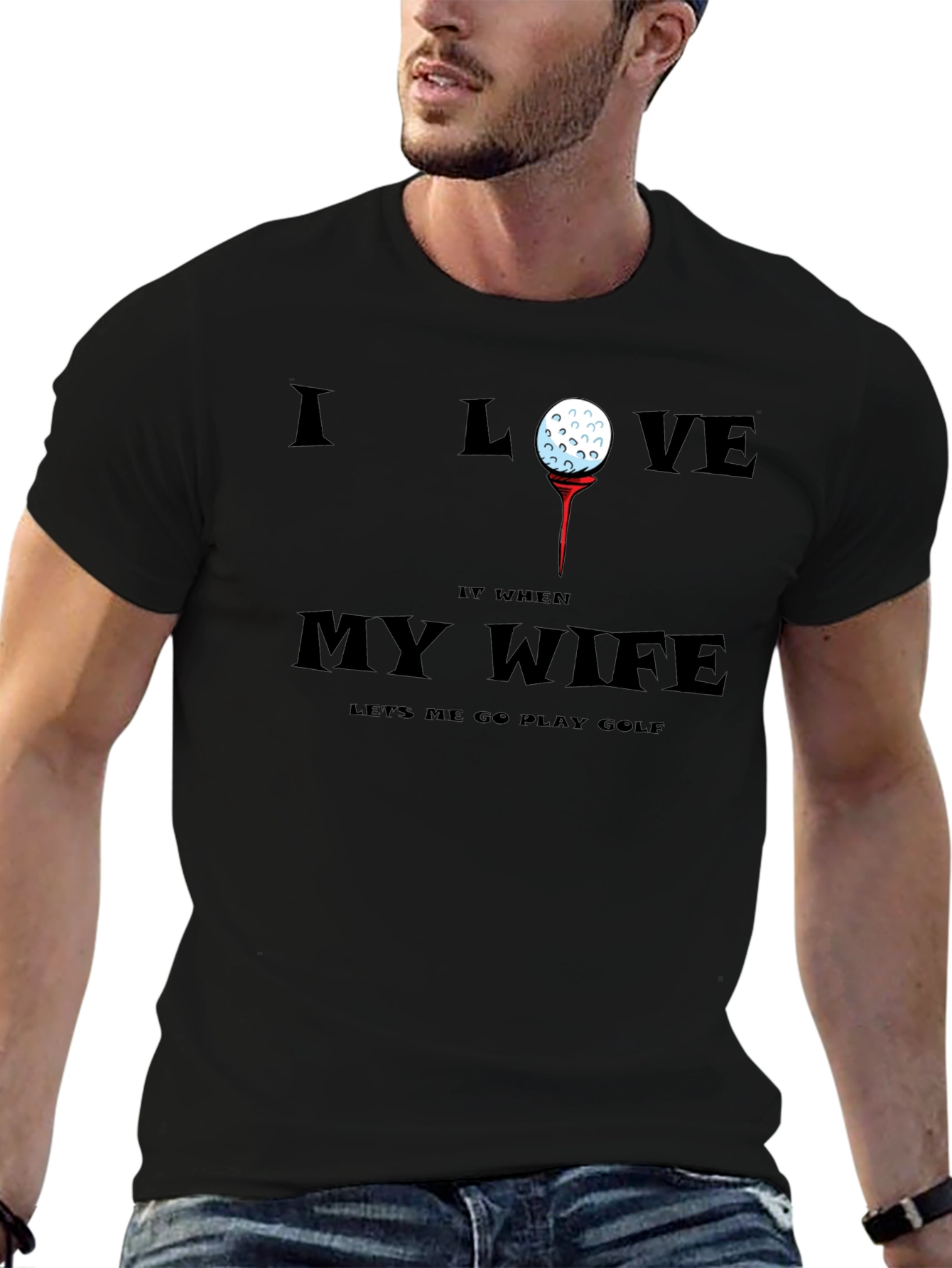 Golf Lover T-Shirt - My Wife Lets Me