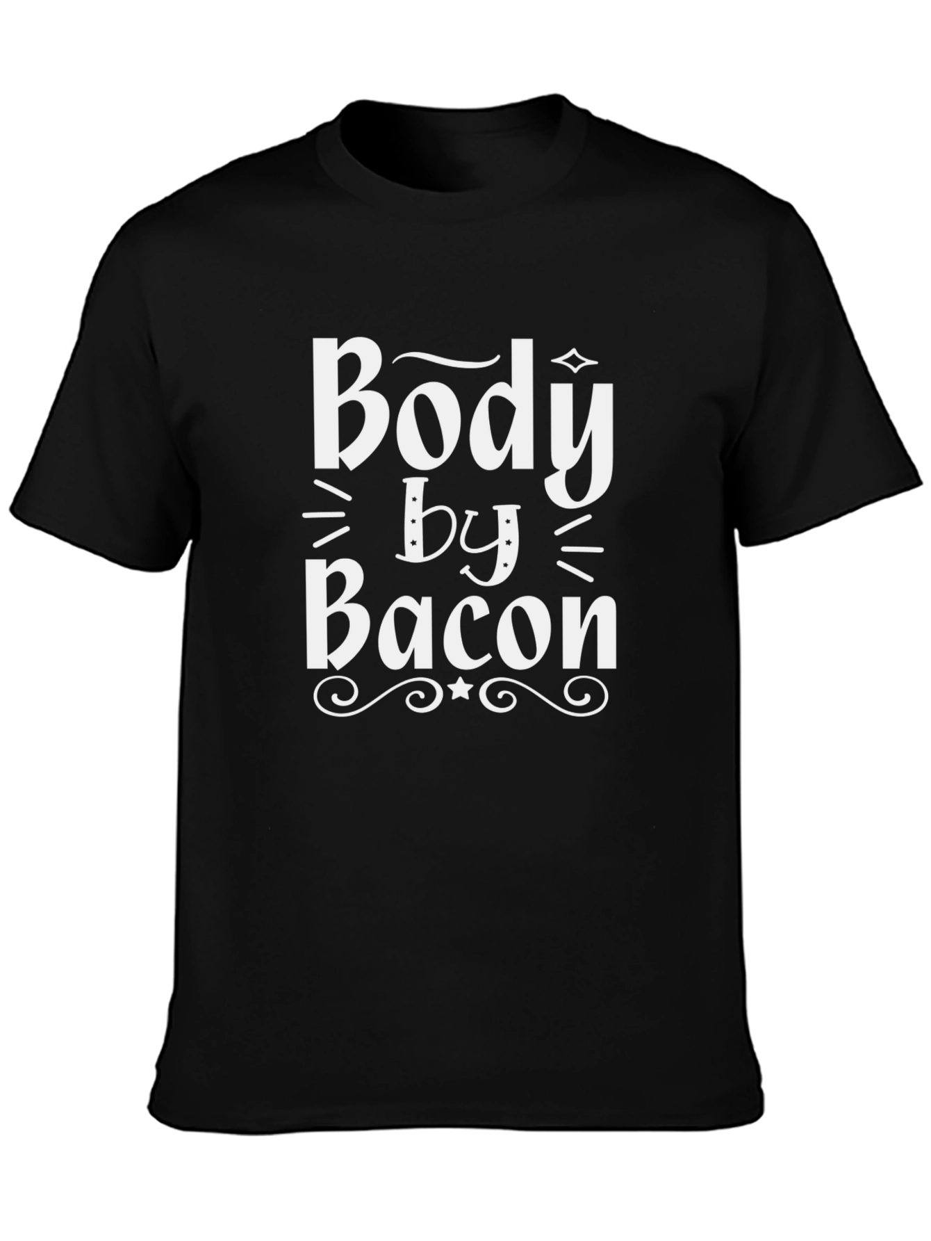 Body By Bacon Black Graphic T-Shirt