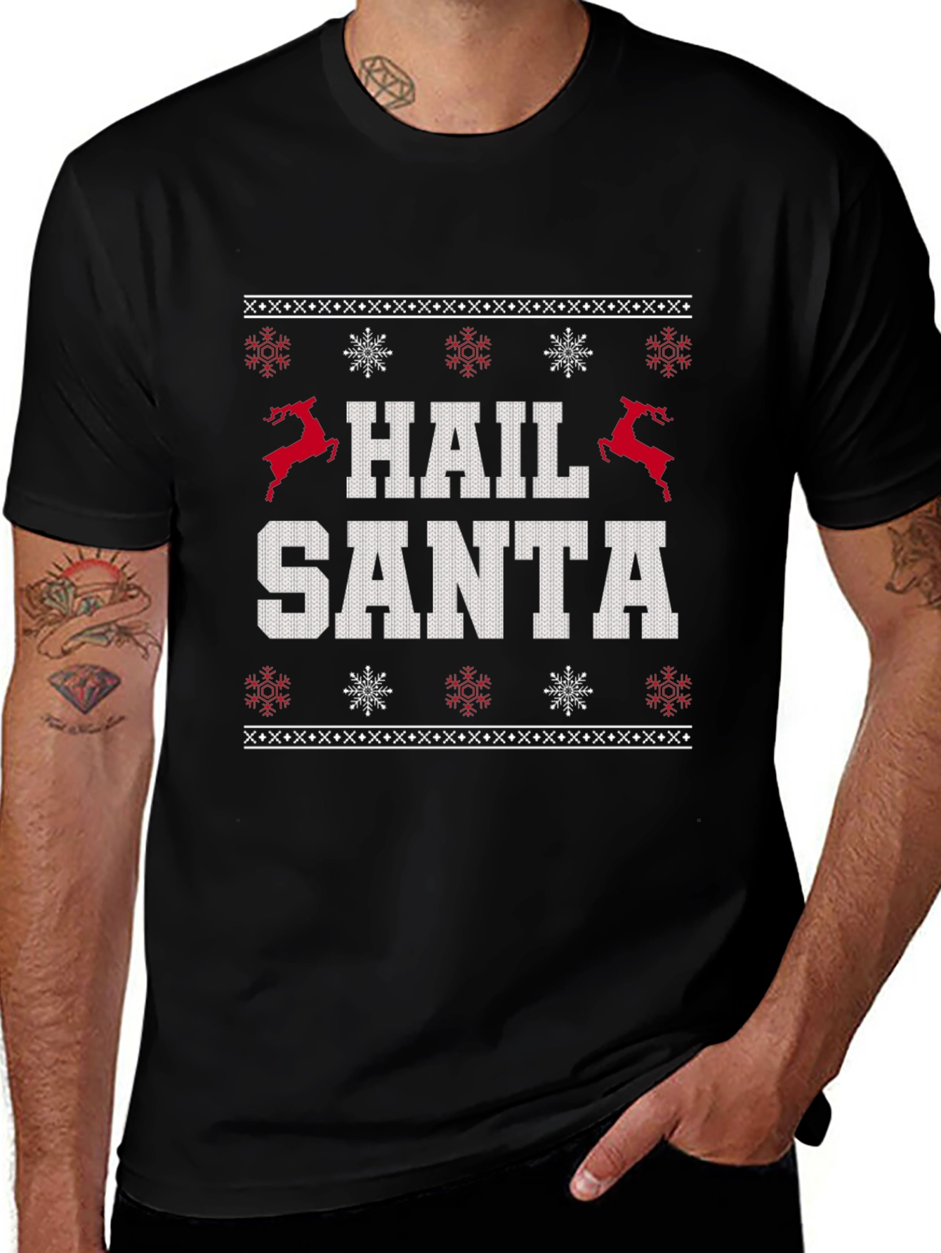 Hail Santa Ugly Christmas Sweater T-Shirt