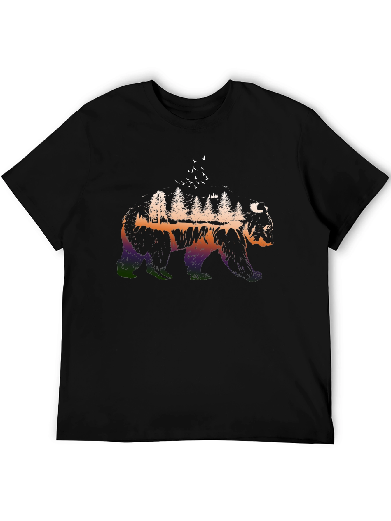 Nature Bear Graphic Tee - Mens Black T-Shirt