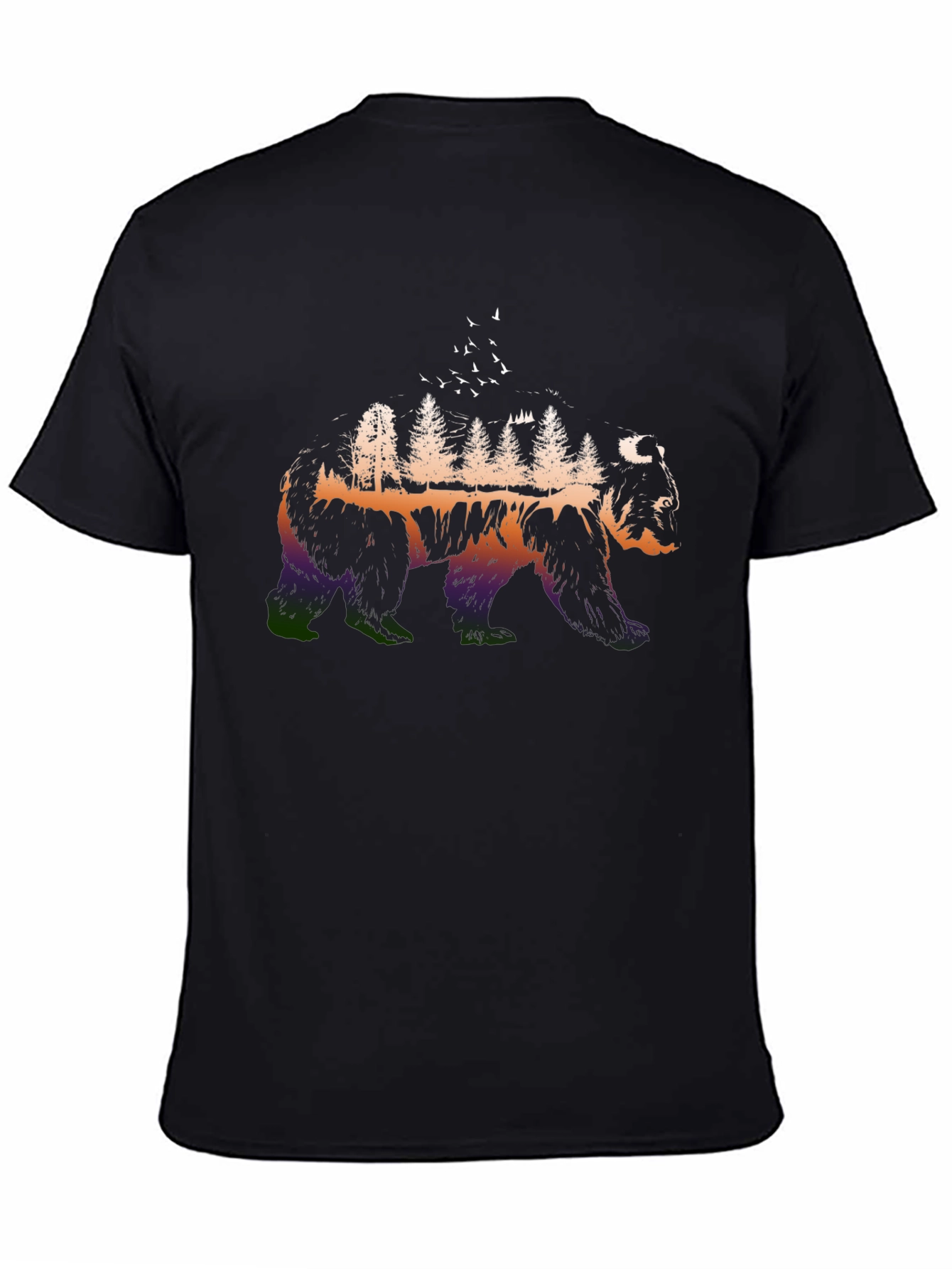 Nature Bear Graphic Tee - Mens Black T-Shirt