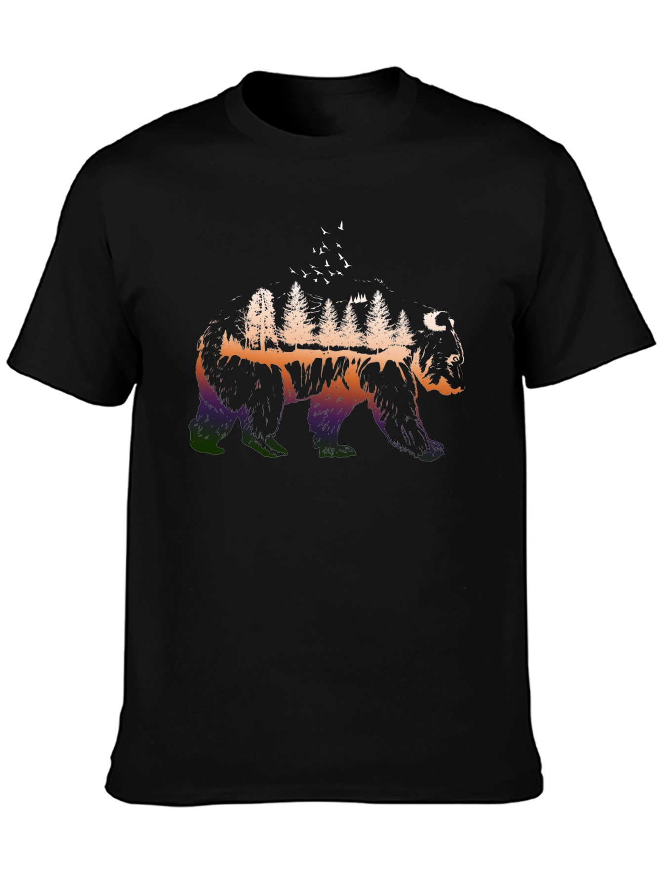 Nature Bear Graphic Tee - Mens Black T-Shirt