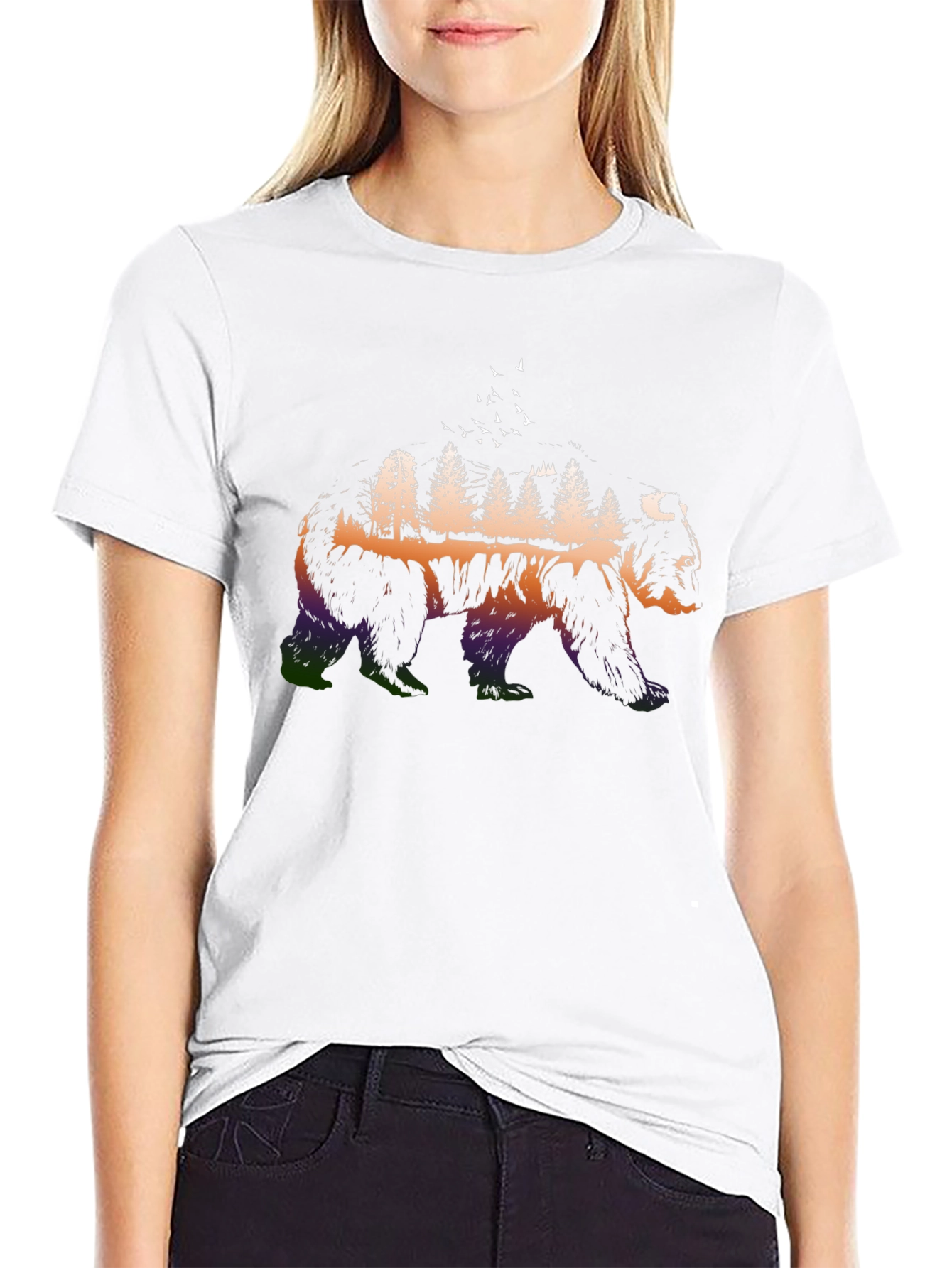 Nature Bear Graphic Tee - Mens Black T-Shirt