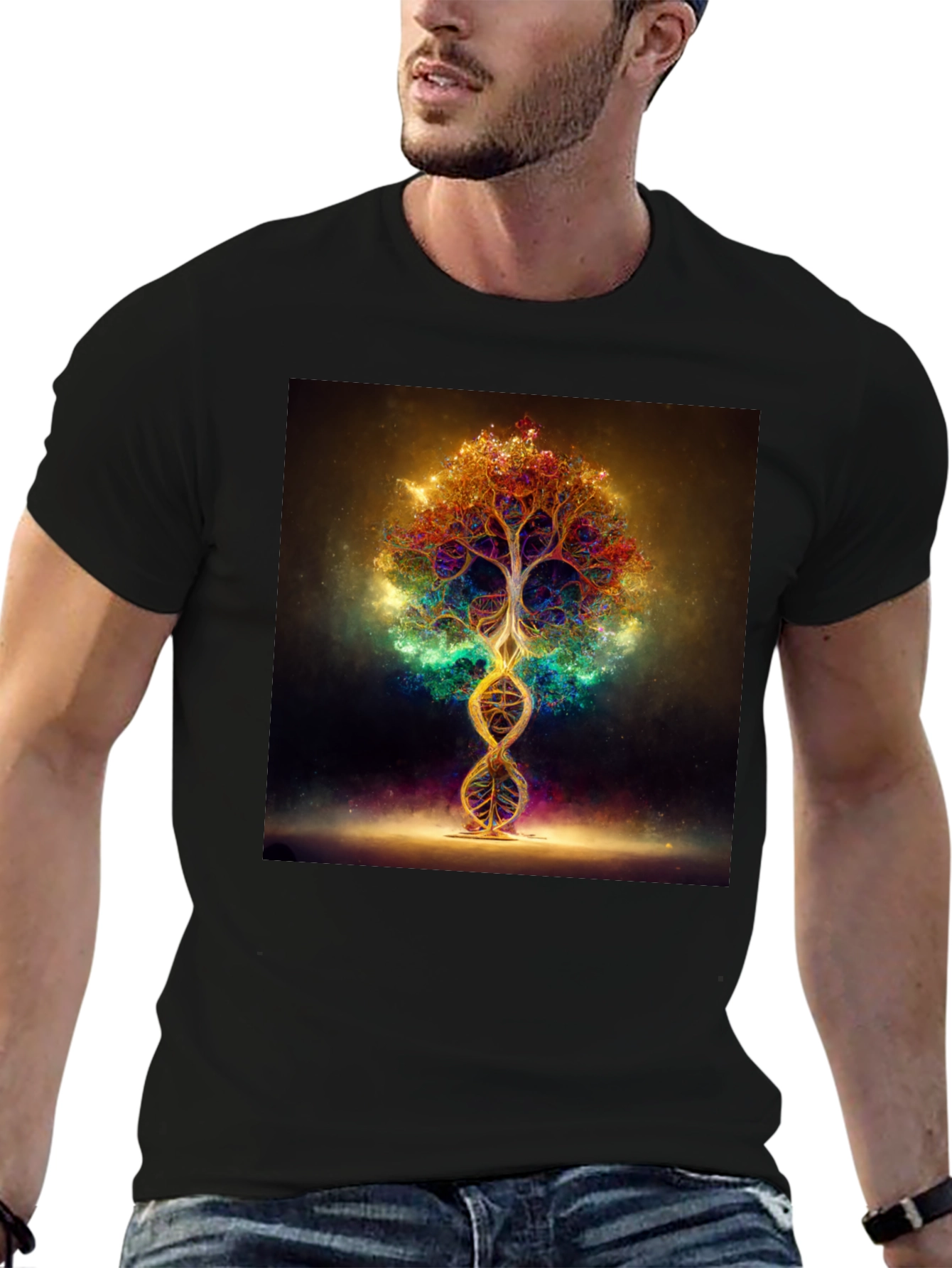 Cosmic Tree DNA T-Shirt - Vibrant Design