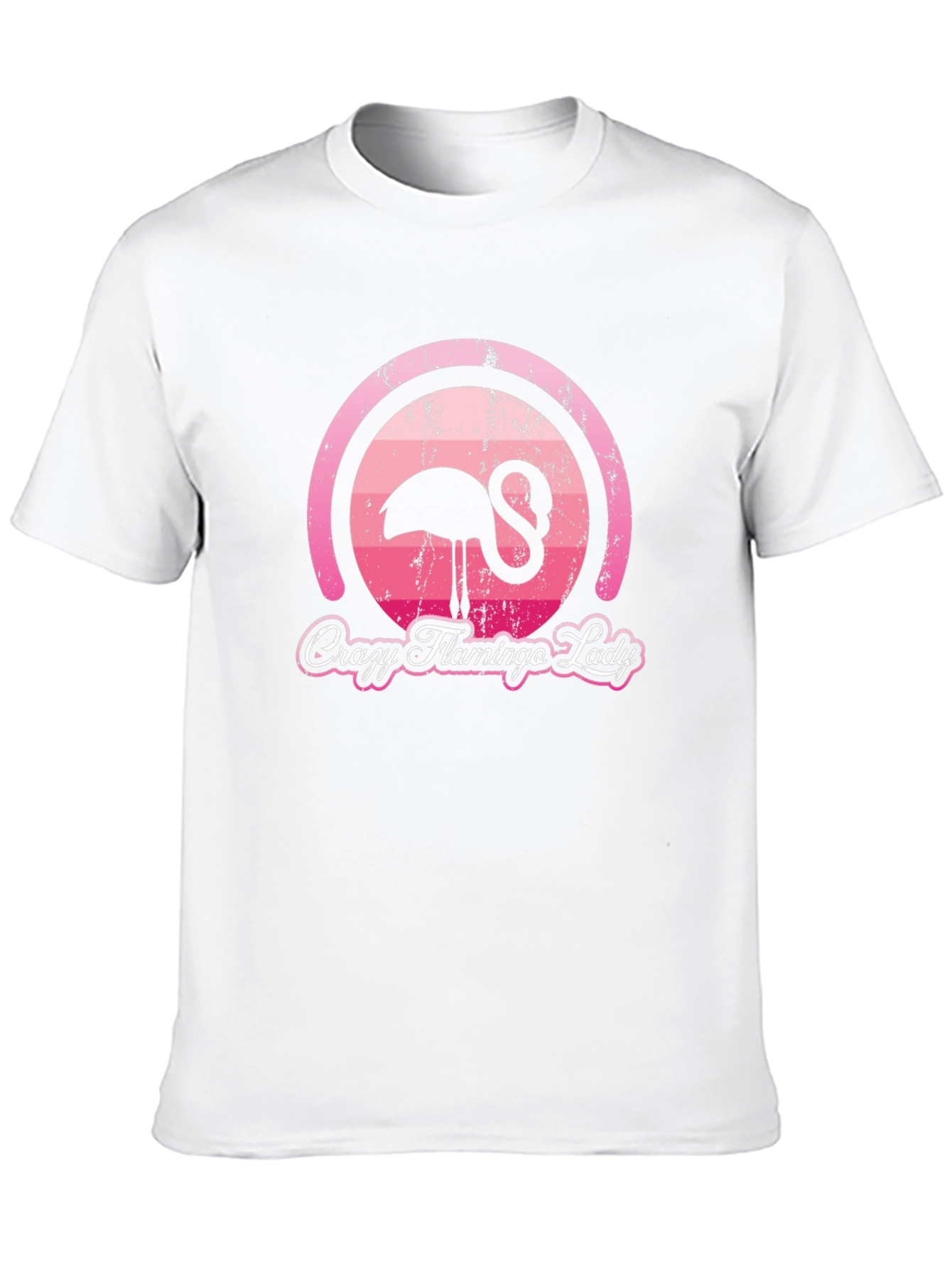 Crazy Flamingo Lady Graphic T-Shirt