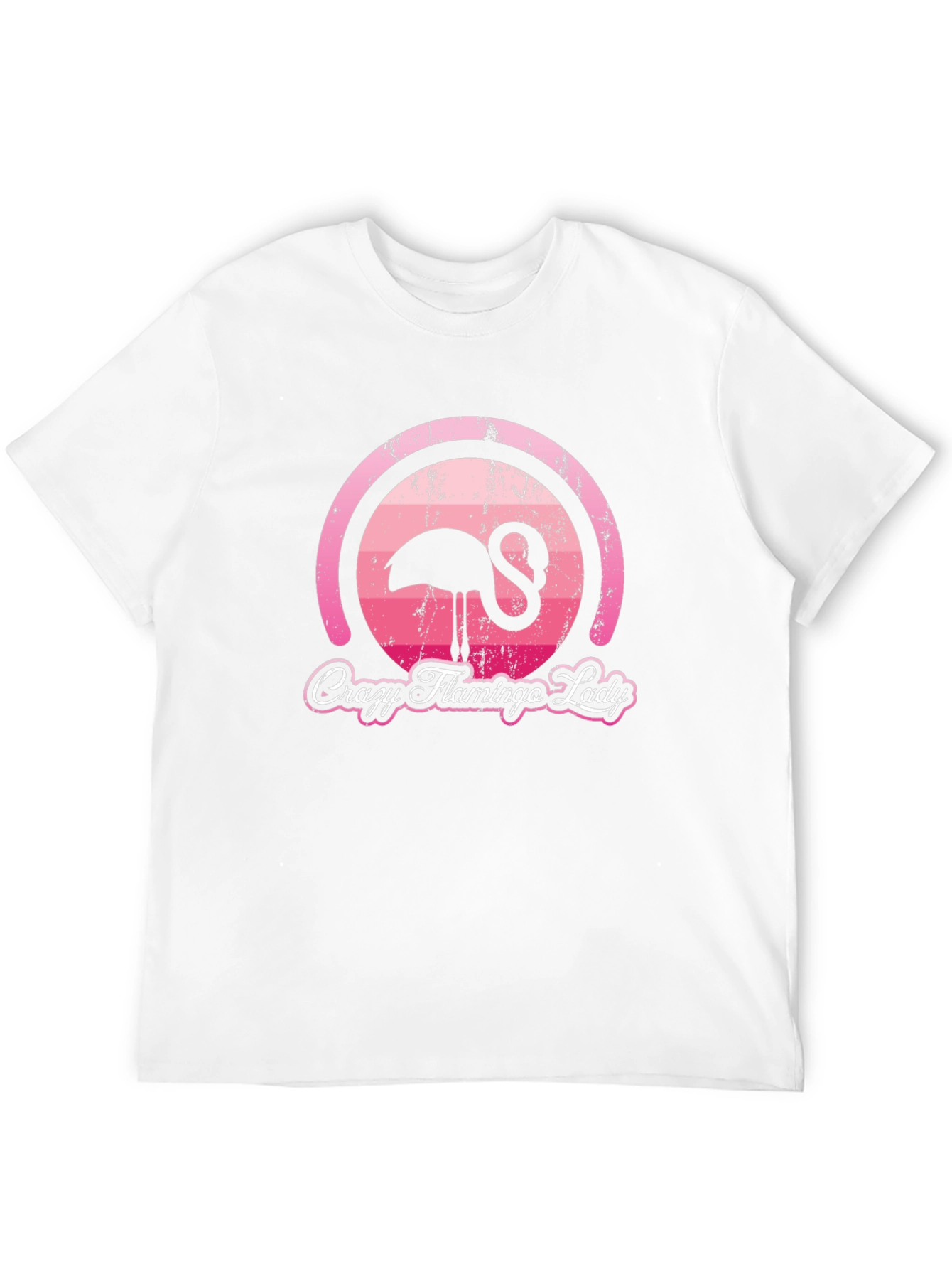 Crazy Flamingo Lady Graphic T-Shirt
