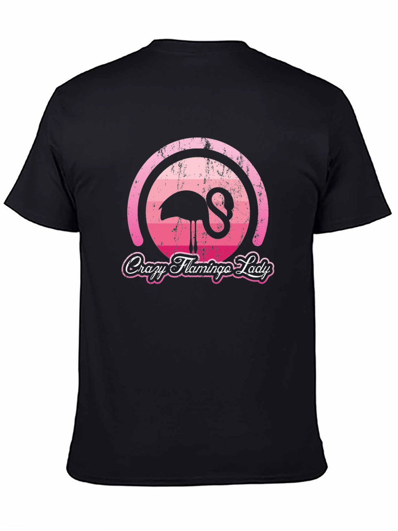 Crazy Flamingo Lady Graphic T-Shirt