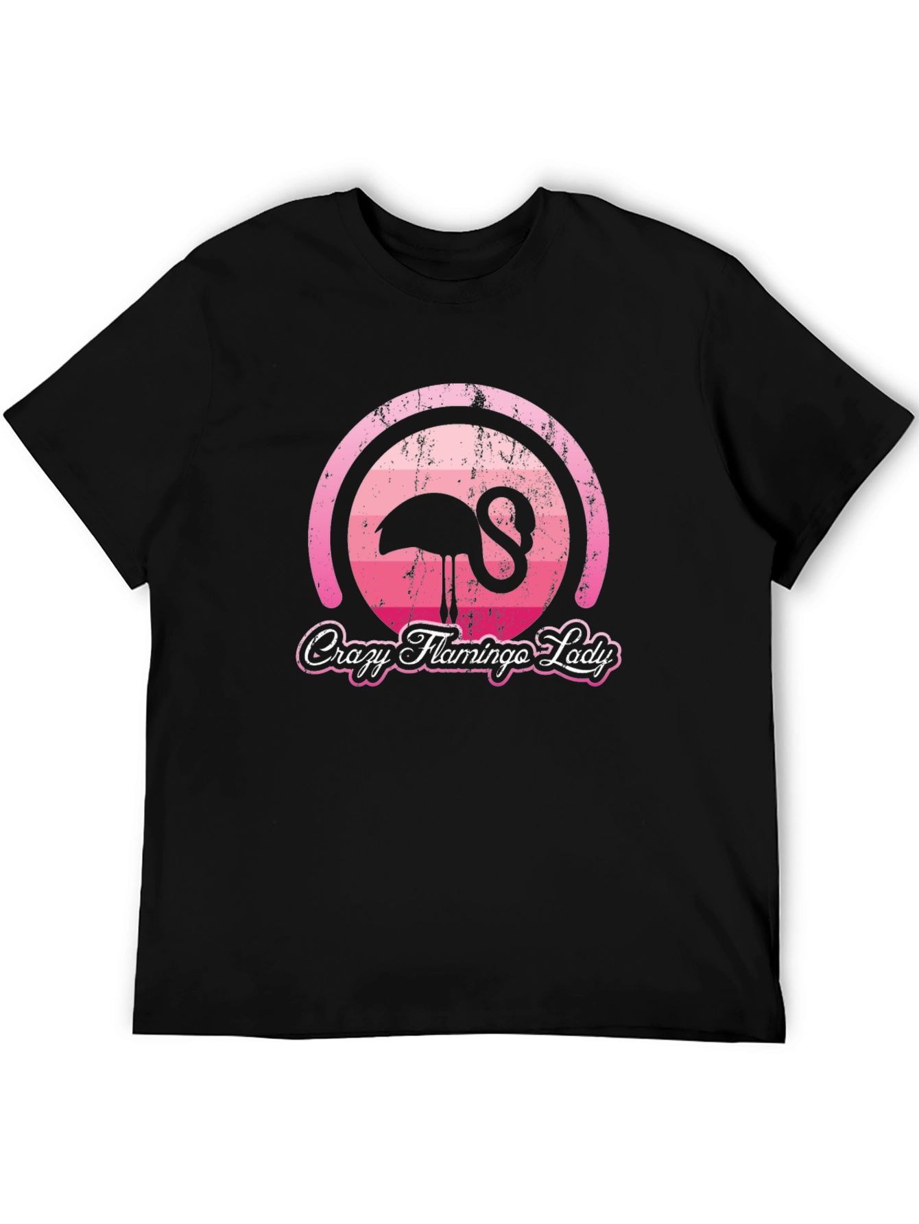 Crazy Flamingo Lady Graphic T-Shirt