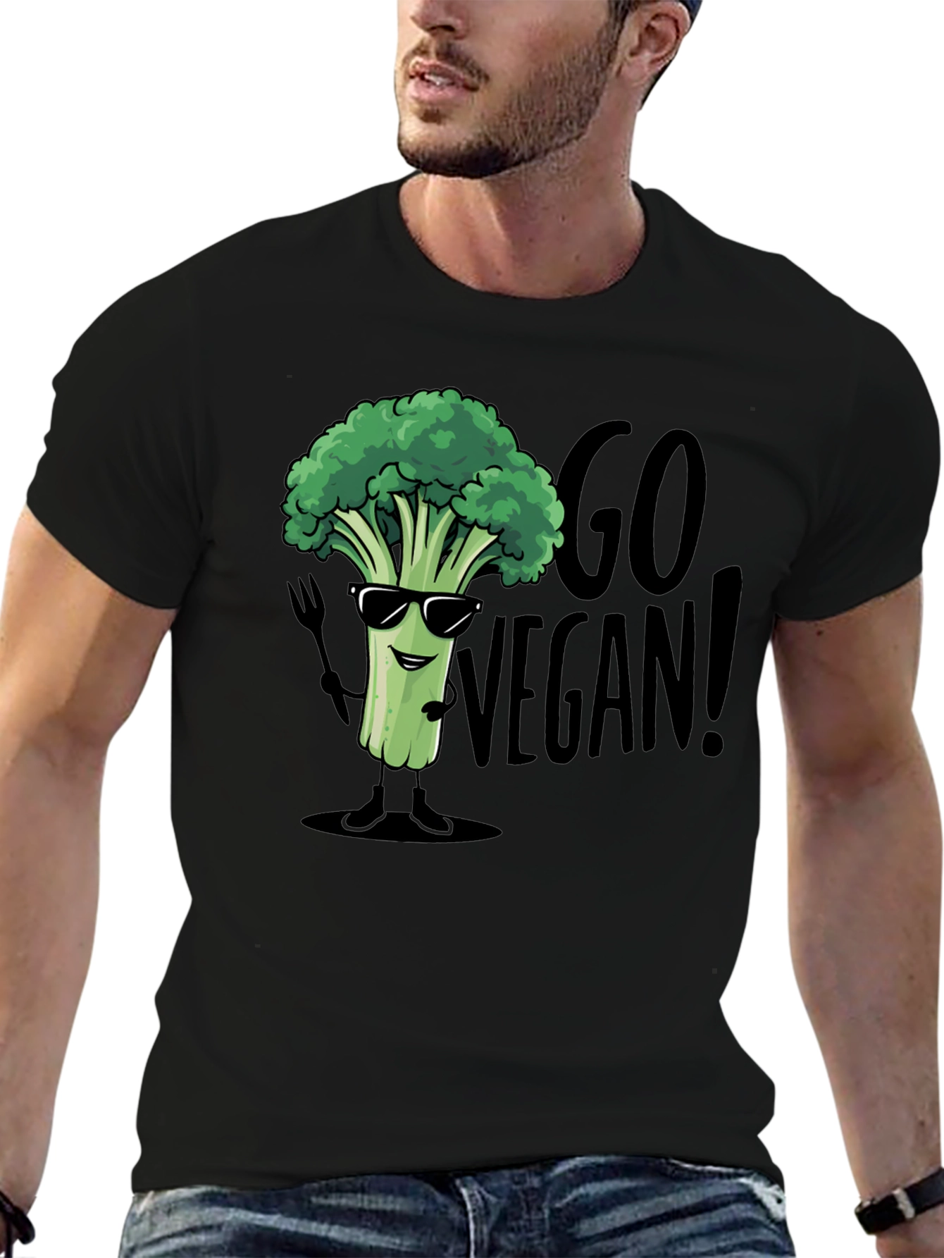 Go Vegan Broccoli T-Shirt - Funny Vegan Tee