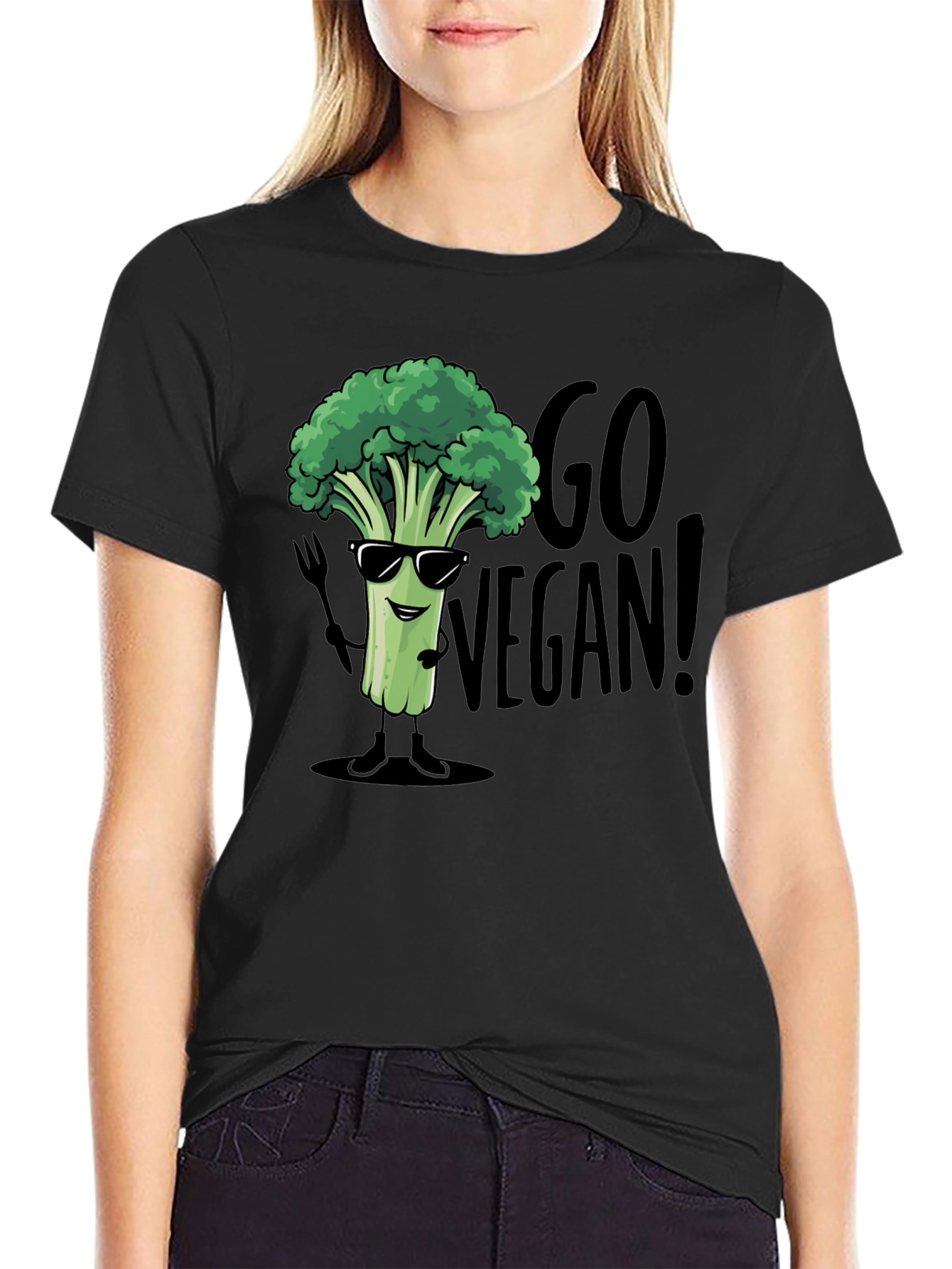 Go Vegan Broccoli T-Shirt - Funny Vegan Tee