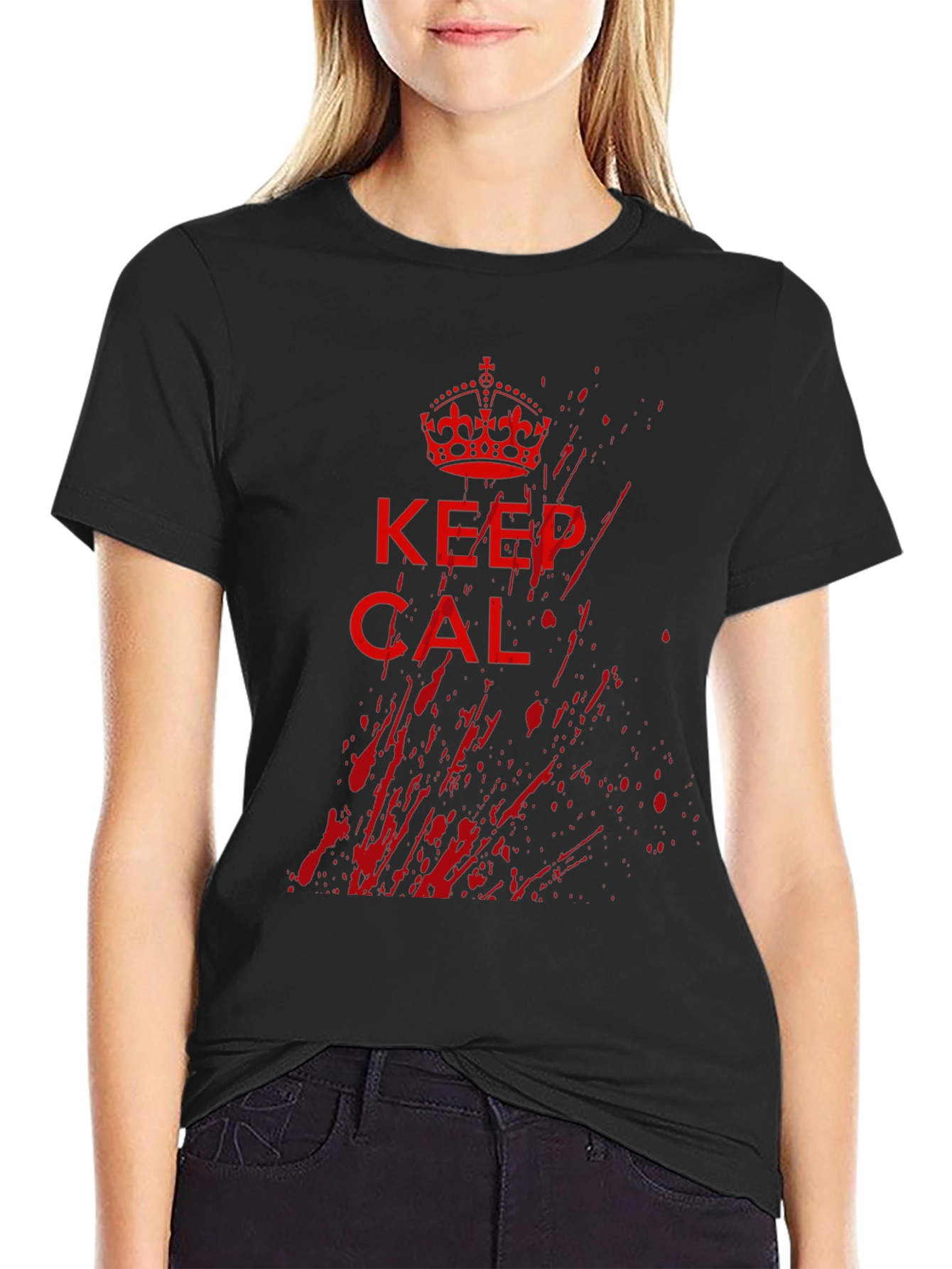 Keep Calm Grunge Graphic Tee - Black