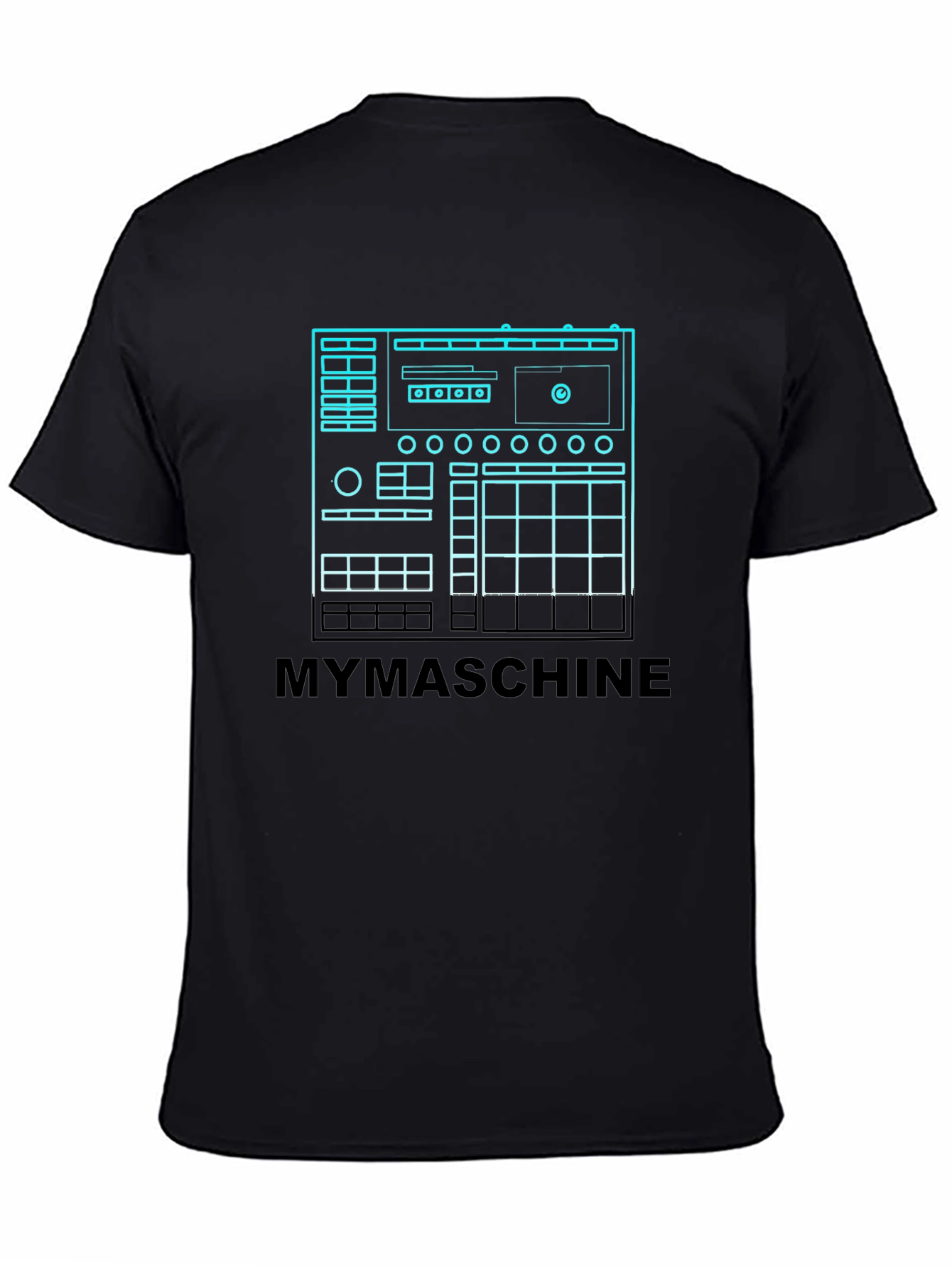 MYMASCHINE Black Graphic Tee - Music Producer Design