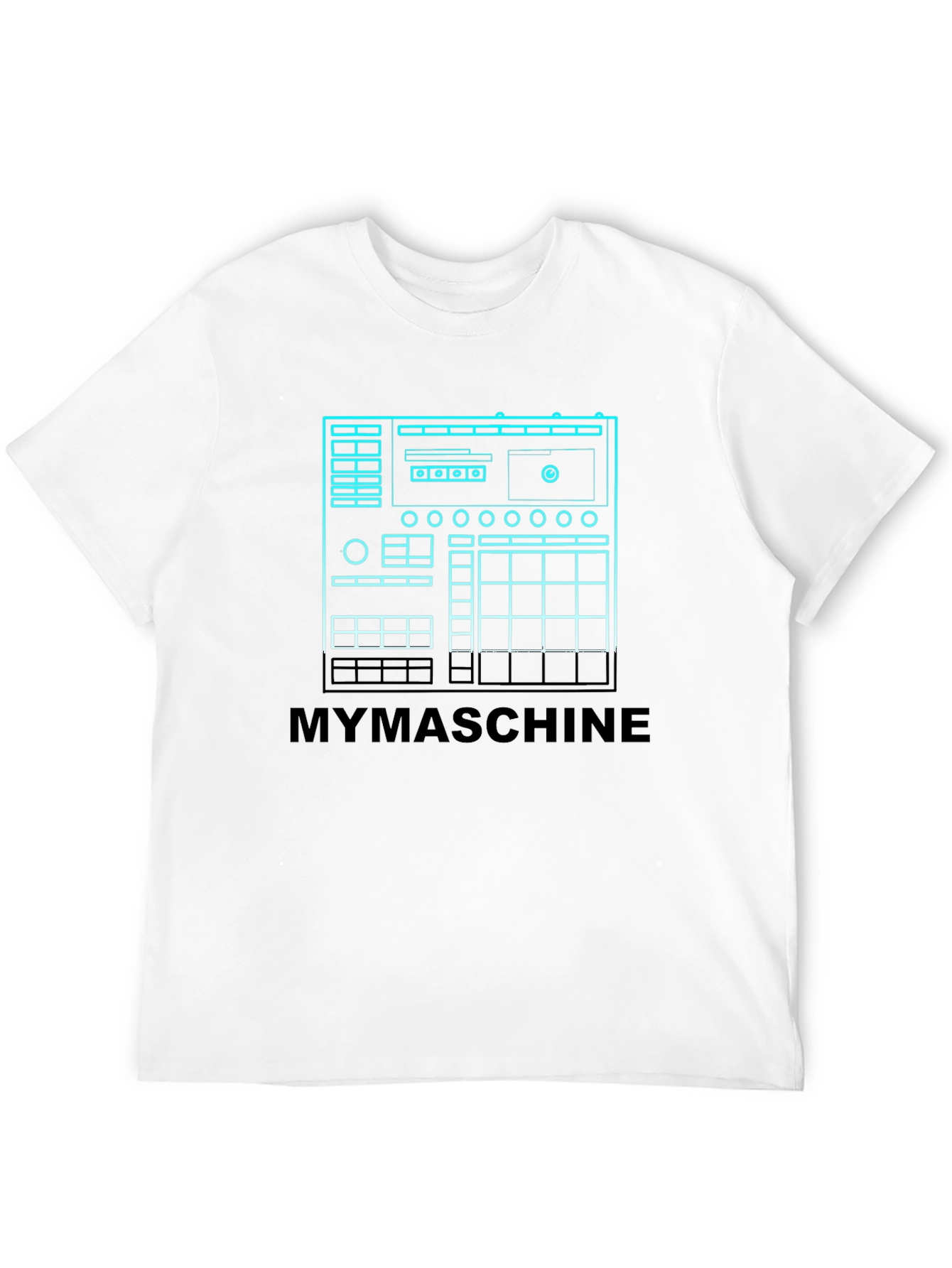 MYMASCHINE Black Graphic Tee - Music Producer Design