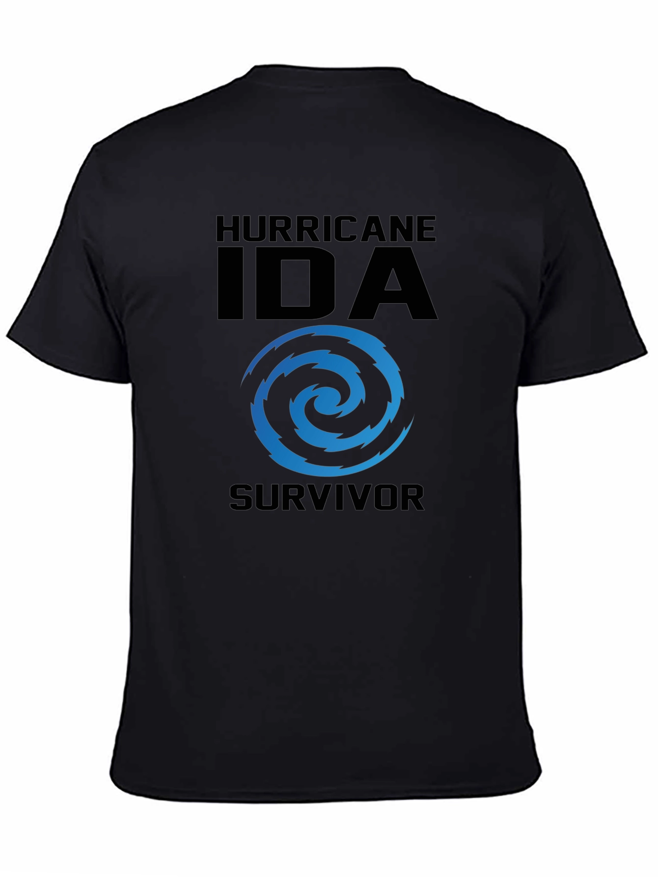 Hurricane Ida Survivor T-Shirt Black Cotton