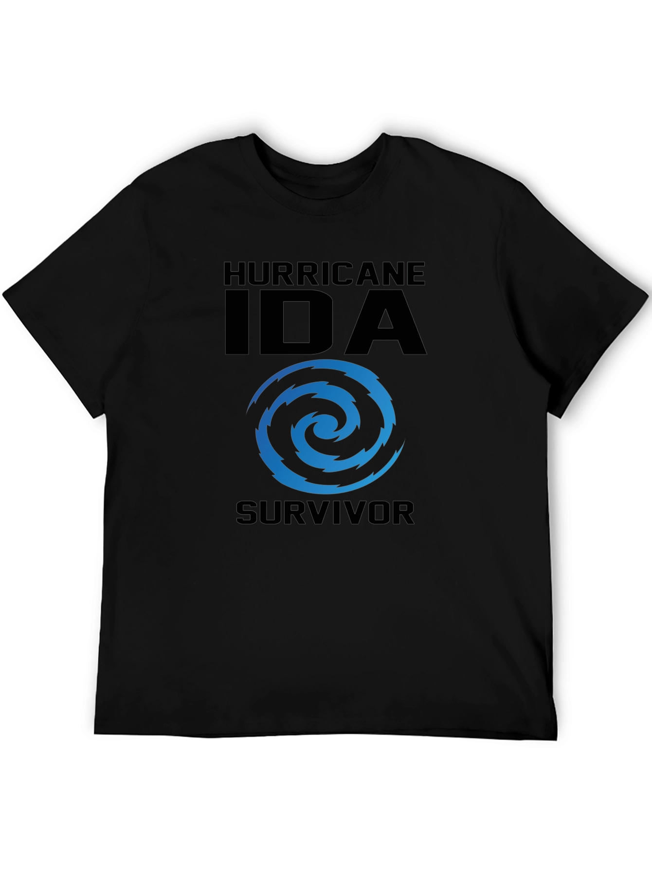 Hurricane Ida Survivor T-Shirt Black Cotton