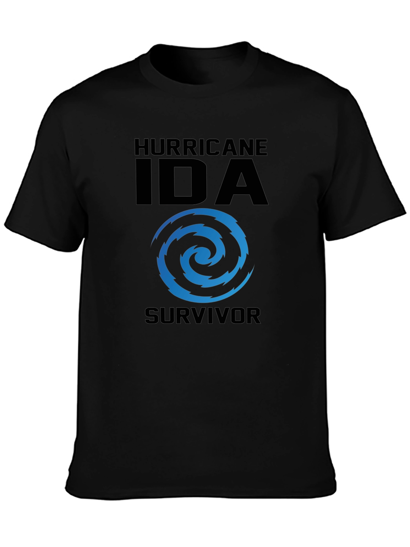 Hurricane Ida Survivor T-Shirt Black Cotton