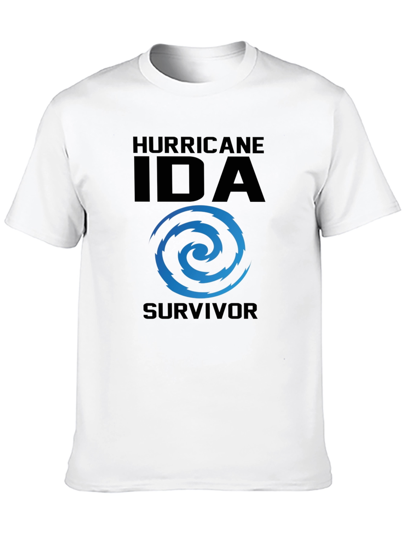 Hurricane Ida Survivor T-Shirt Black Cotton