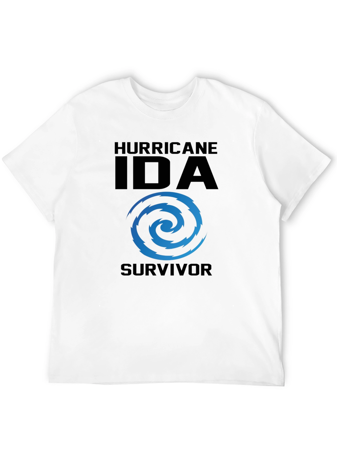 Hurricane Ida Survivor T-Shirt Black Cotton