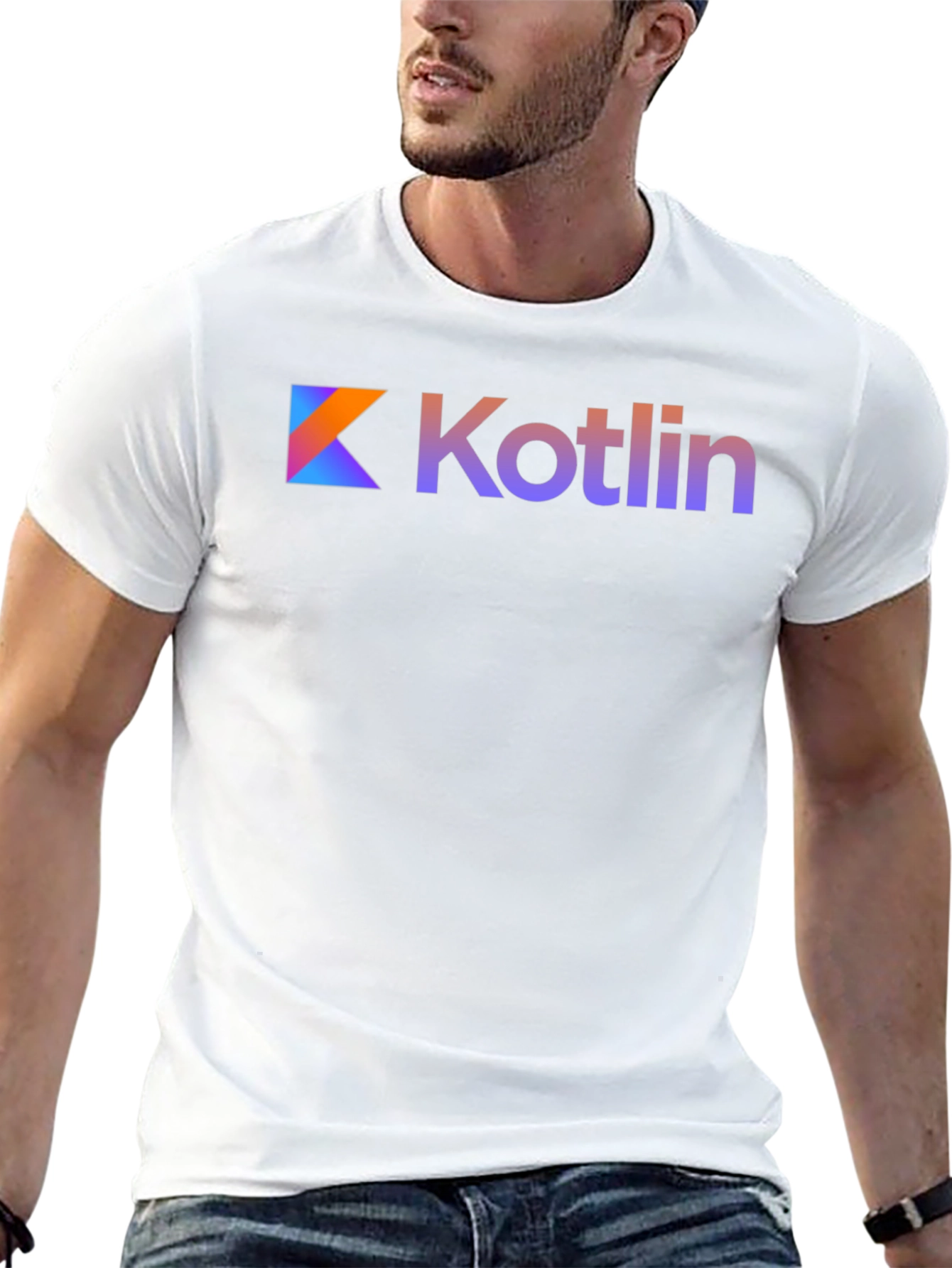 Kotlin Logo Black T-Shirt Gradient Design
