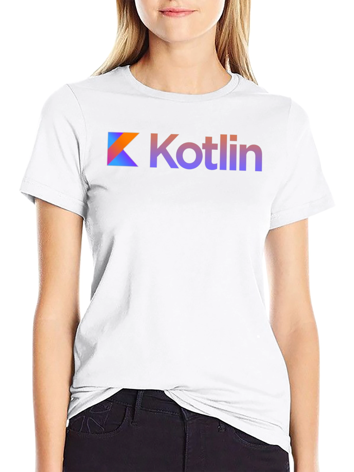 Kotlin Logo Black T-Shirt Gradient Design