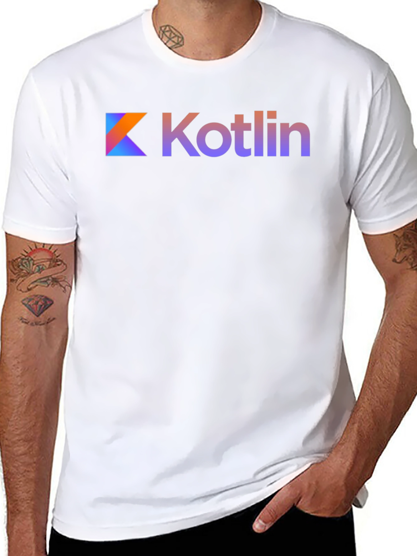 Kotlin Logo Black T-Shirt Gradient Design