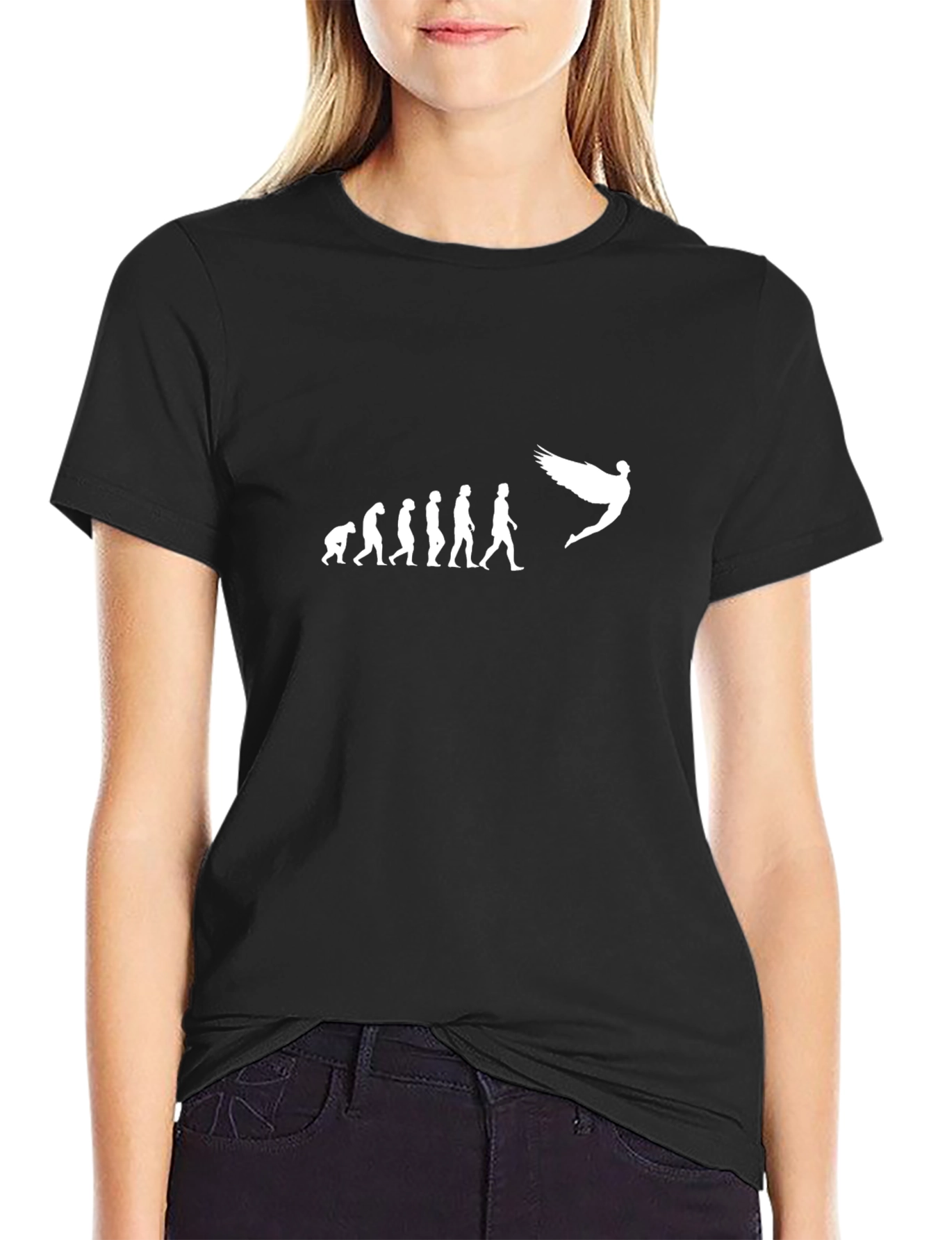 Evolution to Angel Black T-Shirt - Fly High!