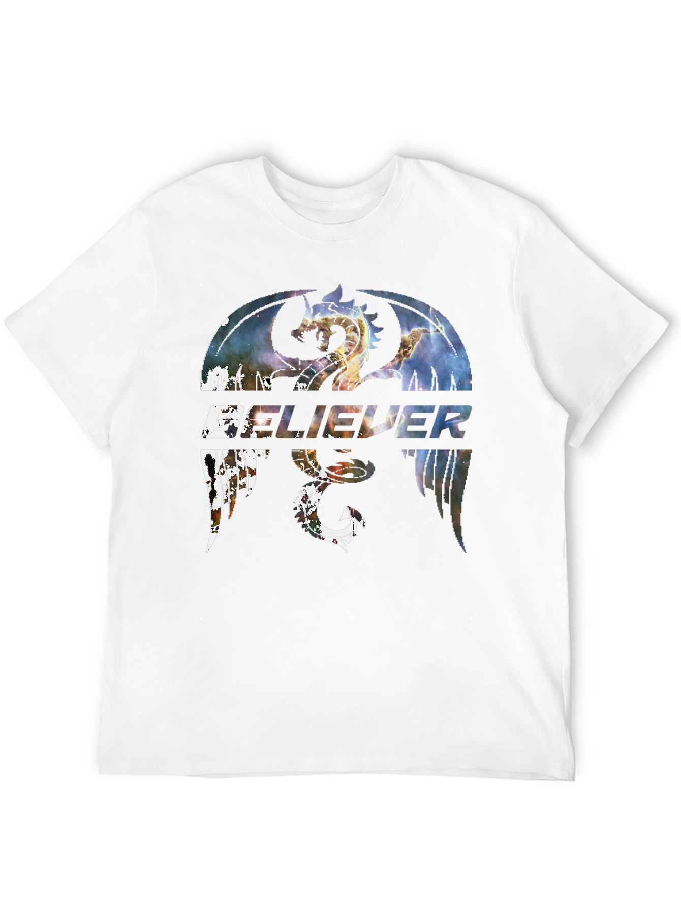 Believer Dragon Graphic Tee - Stylish Black T-Shirt