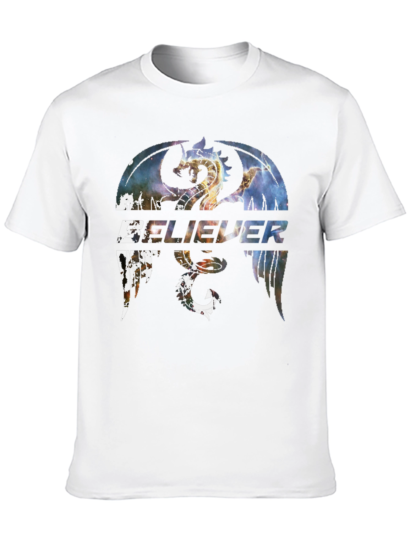 Believer Dragon Graphic Tee - Stylish Black T-Shirt