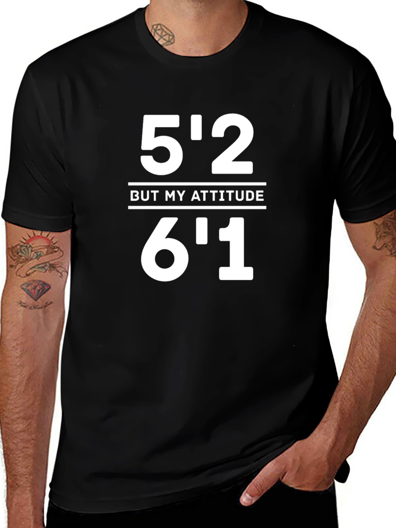 Funny Height Attitude Graphic Tee Shirt