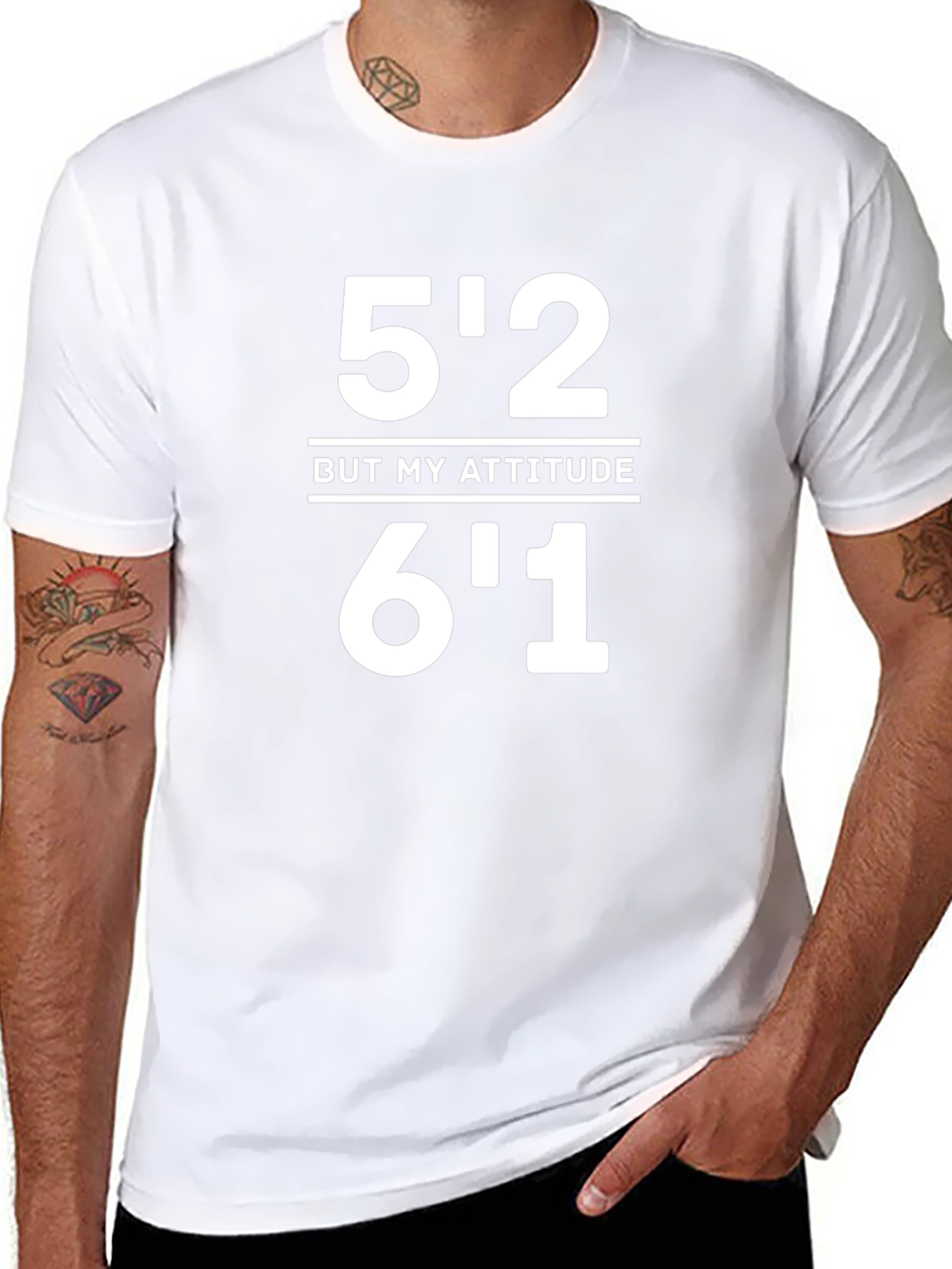 Funny Height Attitude Graphic Tee Shirt