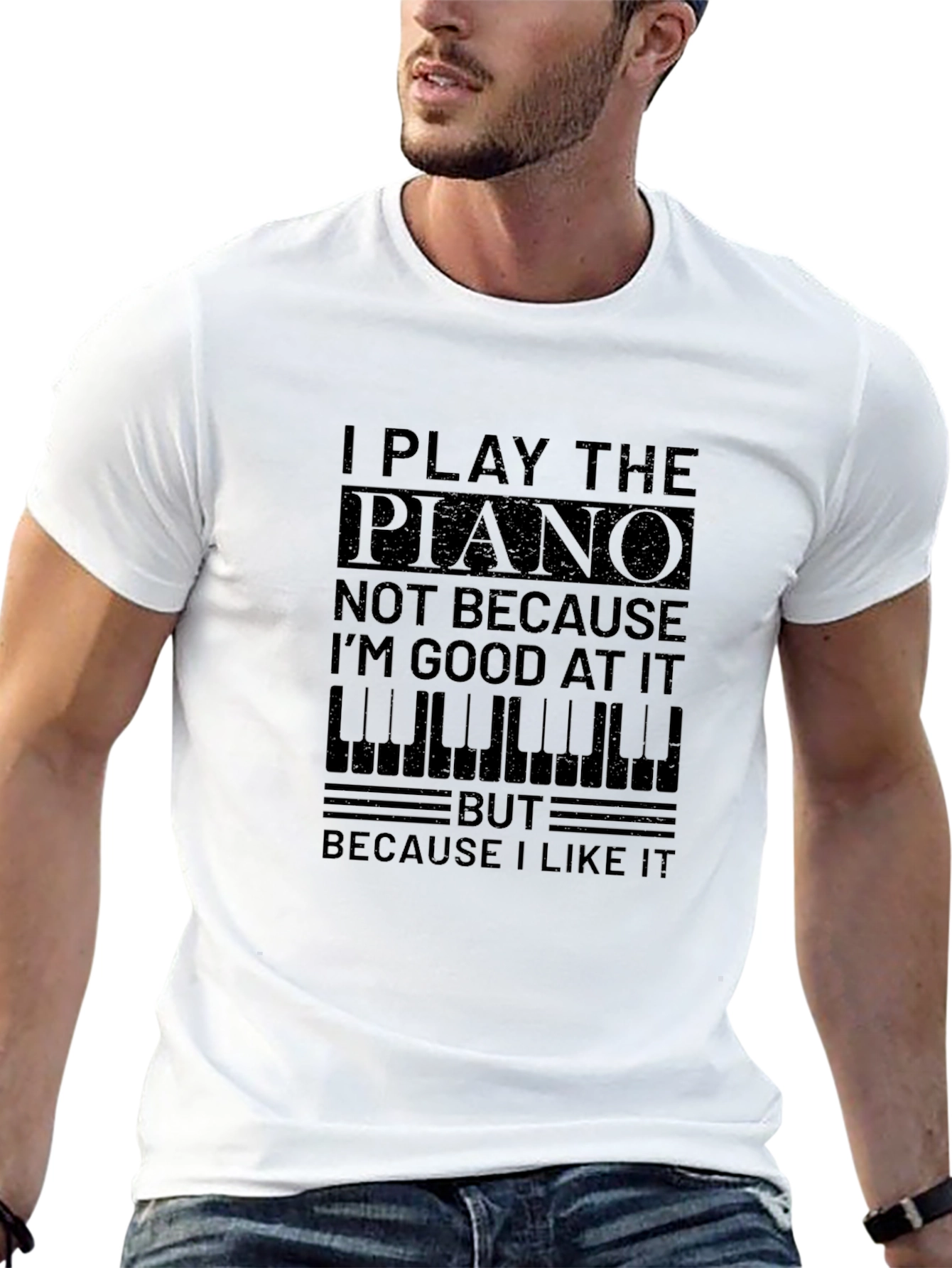 I Play Piano Graphic T-Shirt - Musician Gift
