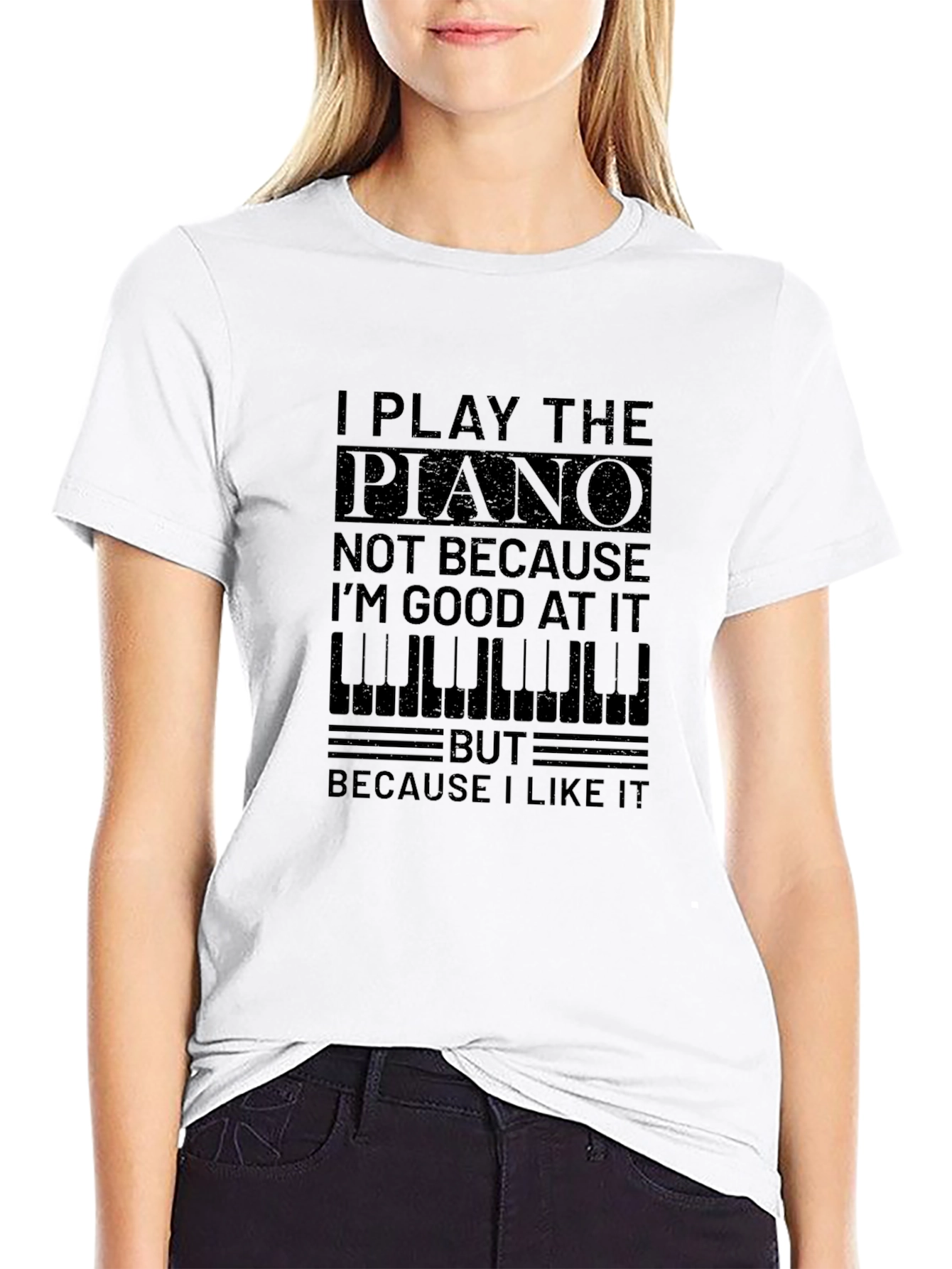 I Play Piano Graphic T-Shirt - Musician Gift