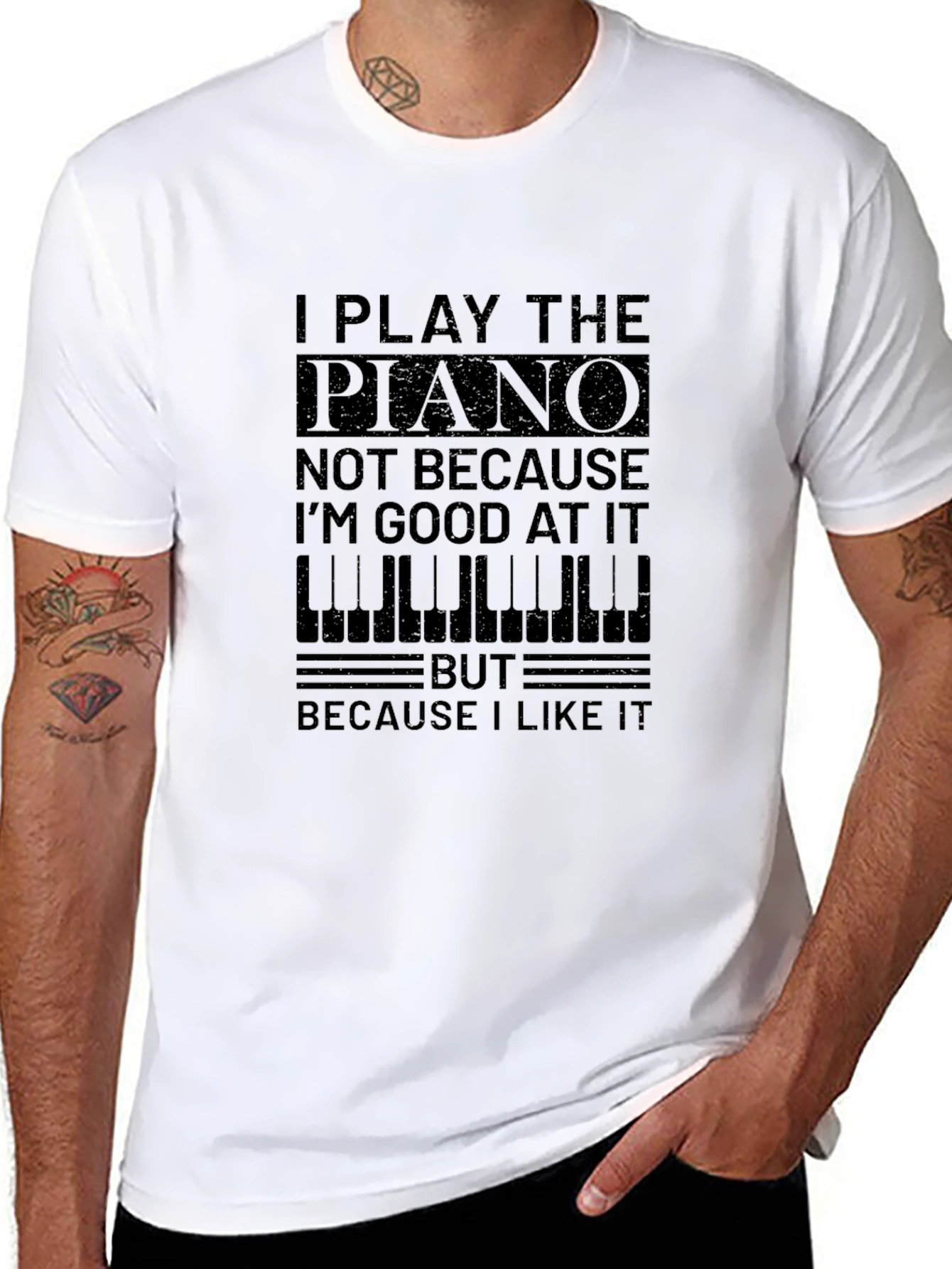 I Play Piano Graphic T-Shirt - Musician Gift