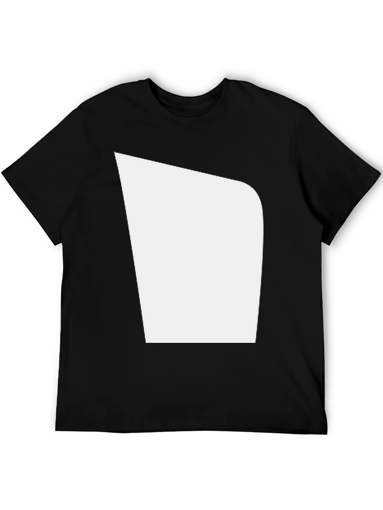Mens Black T-Shirt with Unique White Graphic